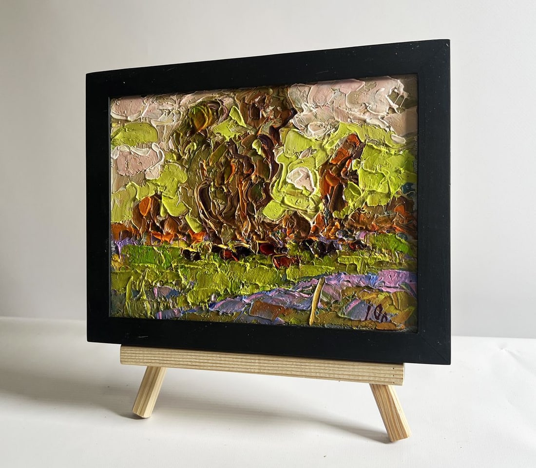 Oil painting Lush meadows behind the village Alex Kalenyuk - 2