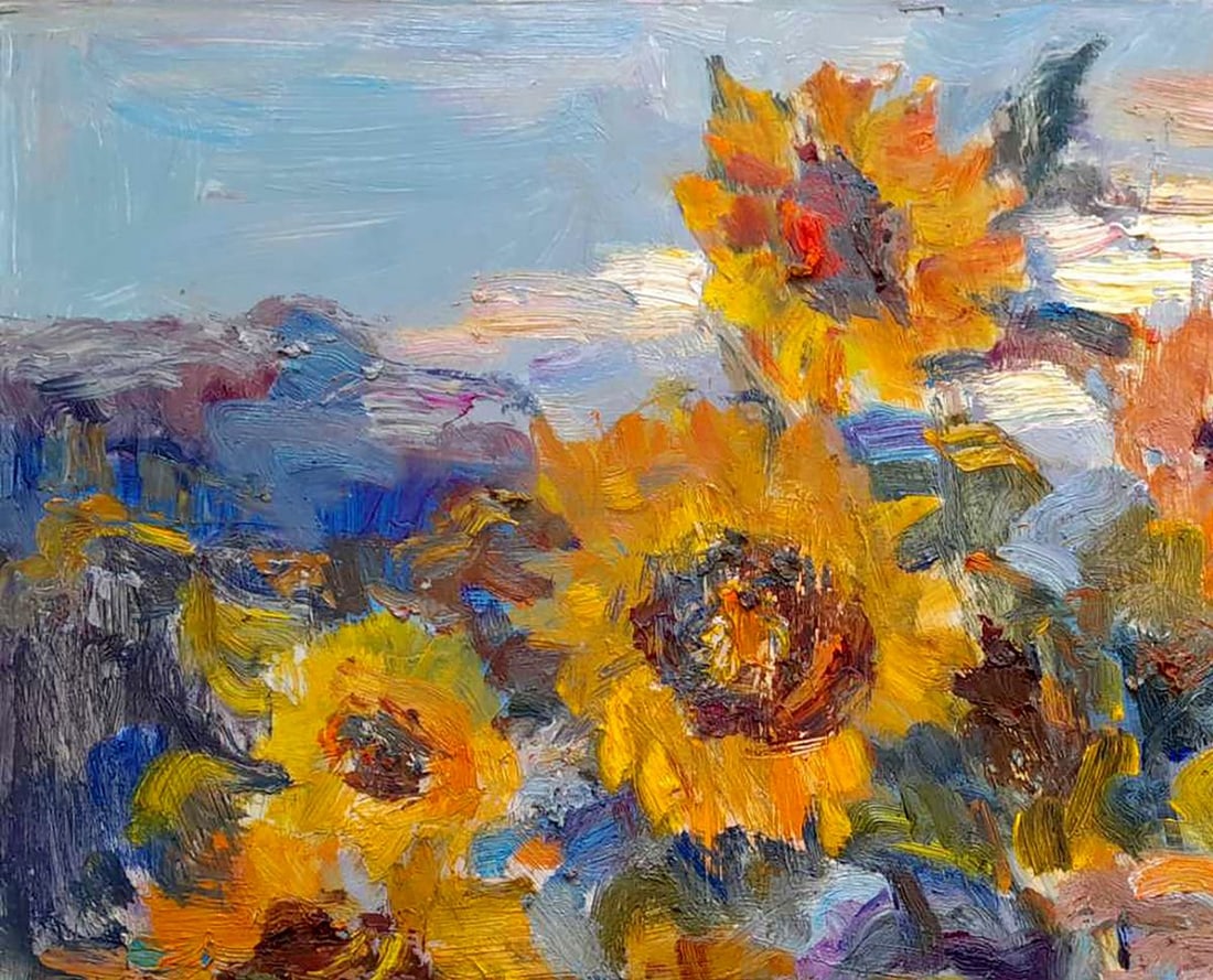 Oil painting Sunflowers in the village Ivan Kovalenko - 2