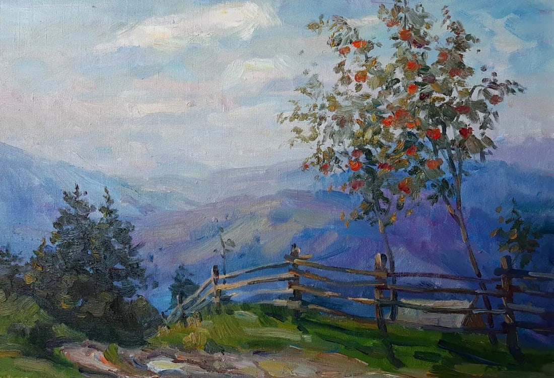 Oil painting Apple tree blossoms Kovalenko Ivan Mikhailovich: Title: Oil painting Apple tree blossoms Kovalenko Ivan Mikhailovich Description: NoKoval 11 *** ABOUT THIS PAINTING *** * TITLE: "Apple tree blossoms" * ARTISTS: Kovalenko Ivan Mikhailovich * SIZE: 42