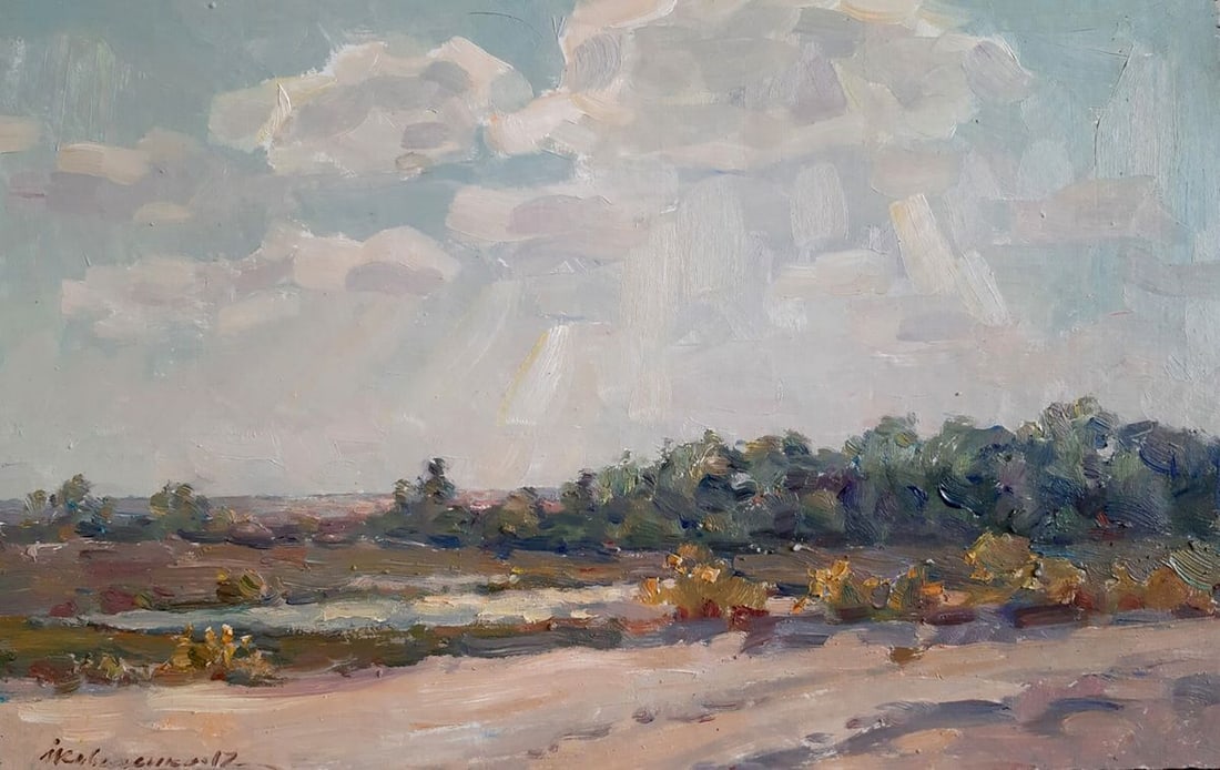 Oil painting After the rain Kovalenko Ivan Mikhailovich: Title: Oil painting After the rain Kovalenko Ivan Mikhailovich Description: NoKoval 65 *** ABOUT THIS PAINTING *** * TITLE: "After the rain" * ARTISTS: Kovalenko Ivan Mikhailovich * SIZE: 31.5x50 cm/'
