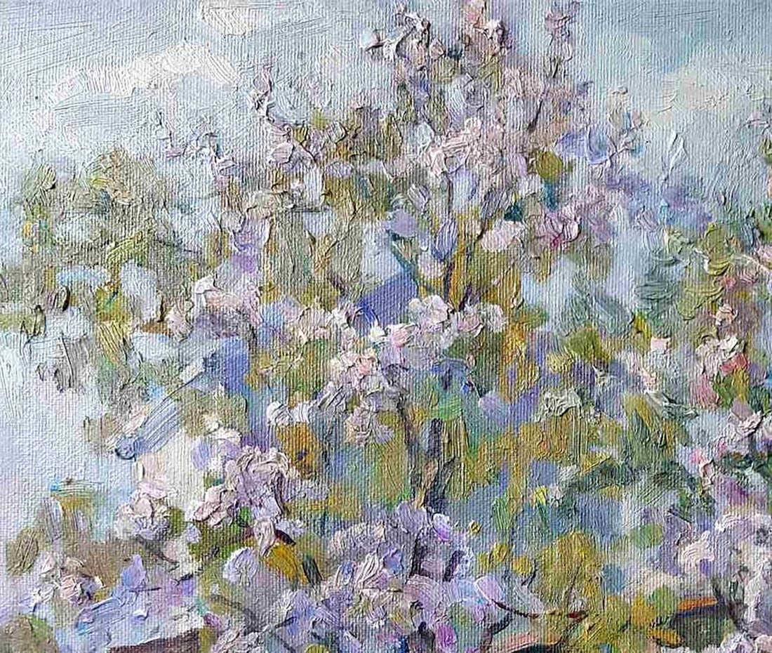 Oil painting Trees bloom Kovalenko Ivan Mikhailovich - 2