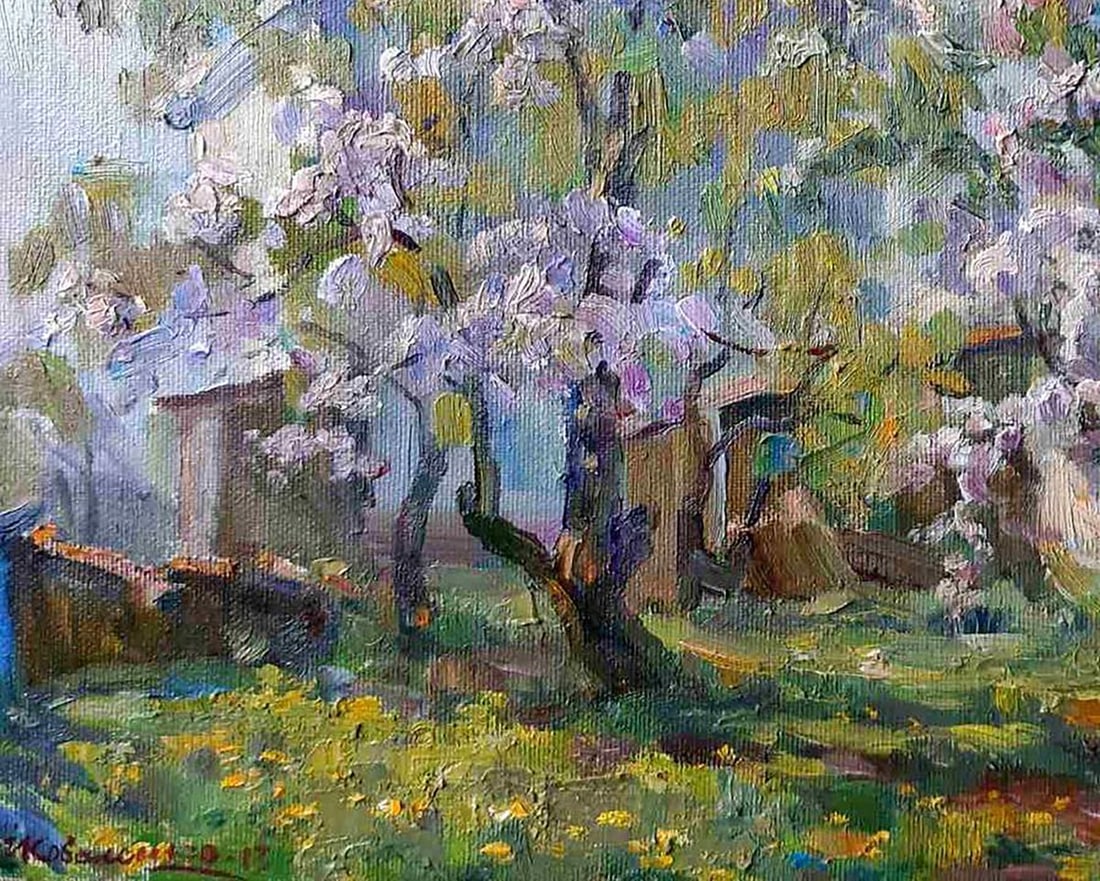 Oil painting Trees bloom Kovalenko Ivan Mikhailovich - 4