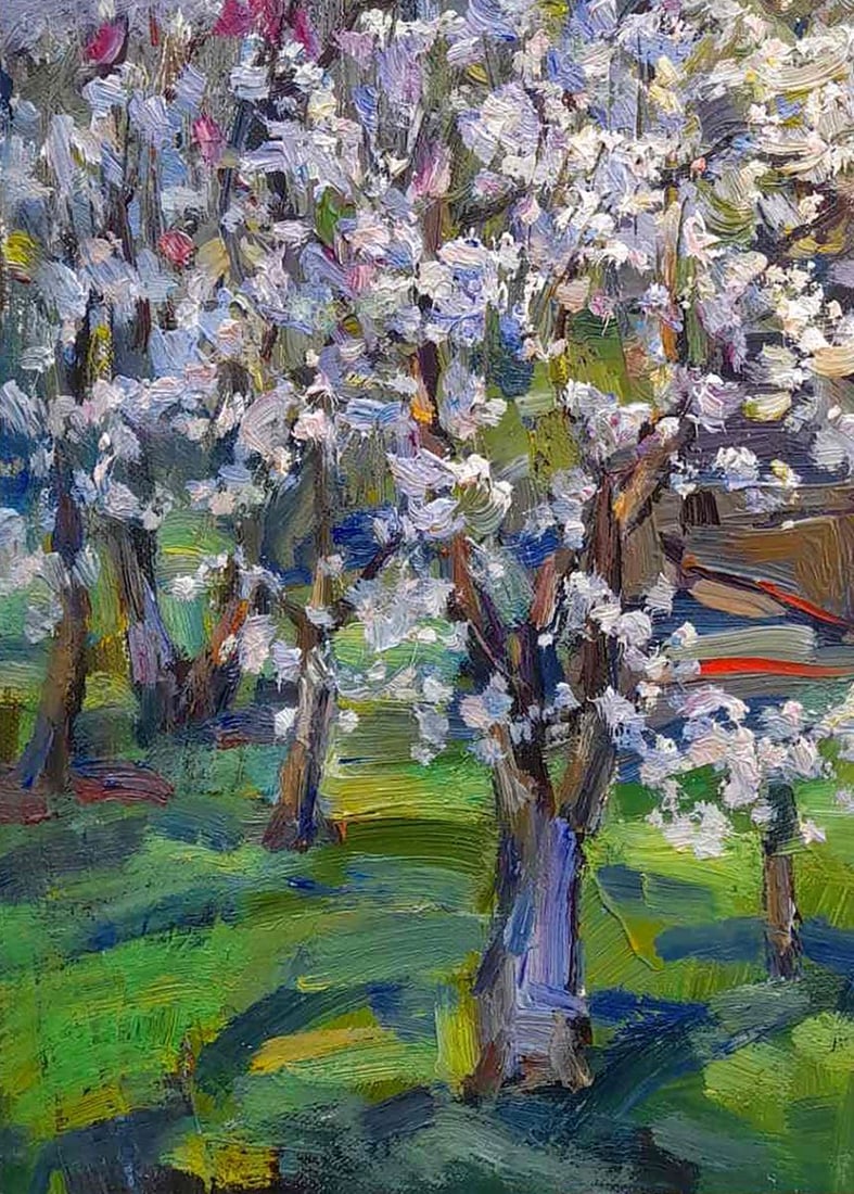 Oil painting Trees bloom Kovalenko Ivan Mikhailovich - 4