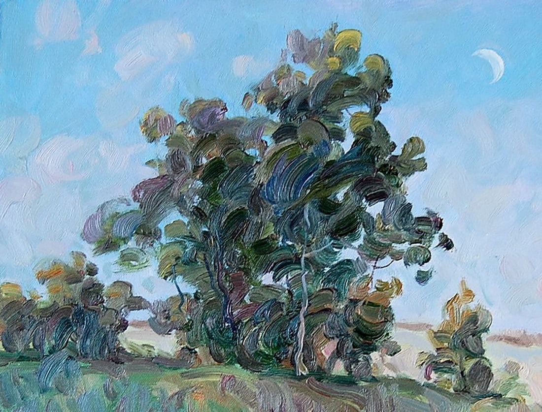Oil painting Evening new moon Kotmin Dmitry - 2