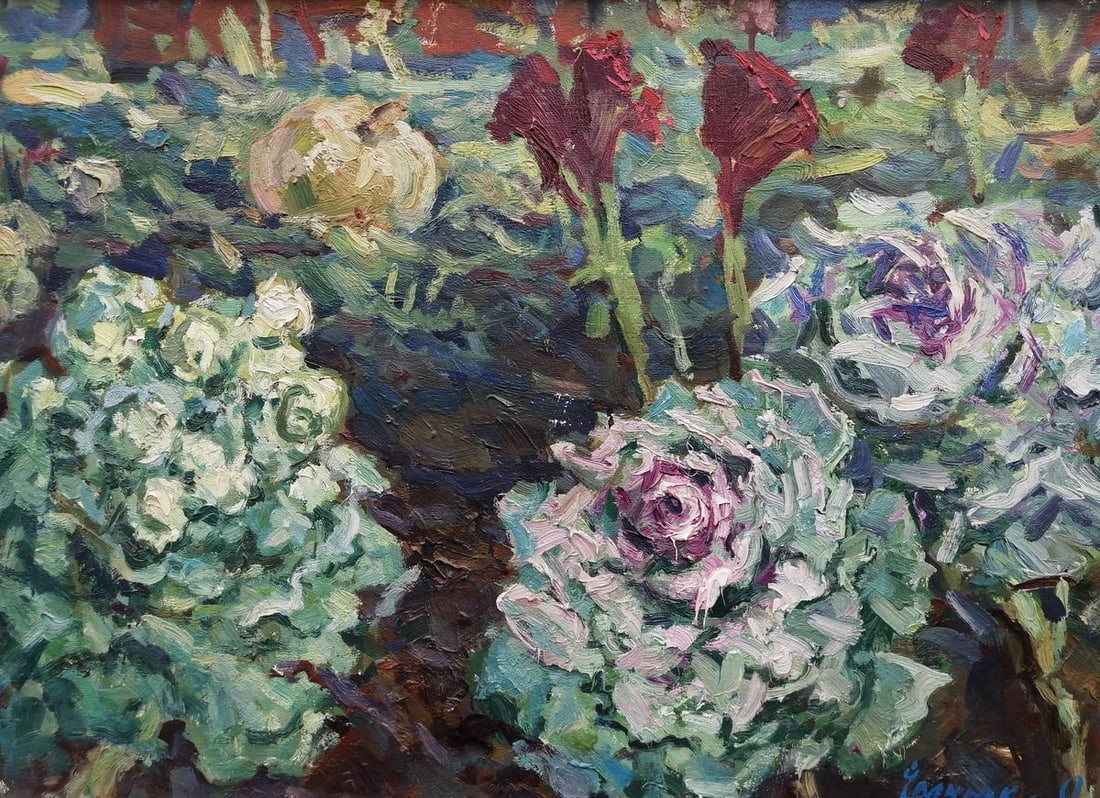 Oil painting Cabbage in the garden Kalenyuk Alex - 2
