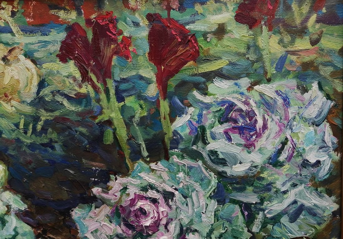 Oil painting Cabbage in the garden Kalenyuk Alex - 3