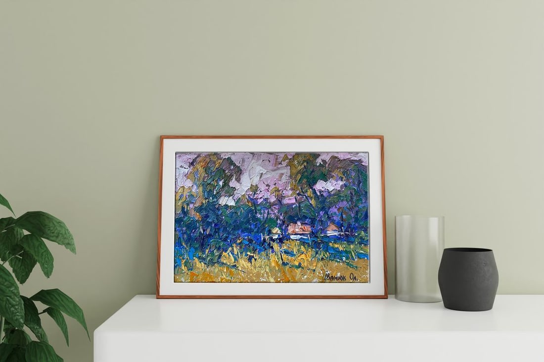 Oil painting A house on the edge of the village Alex Kalenyuk - 2