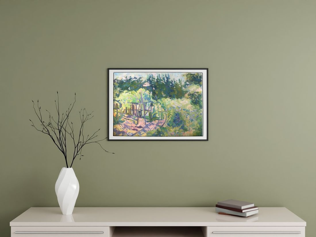 Oil painting House and garden Peter Tovpev - 2
