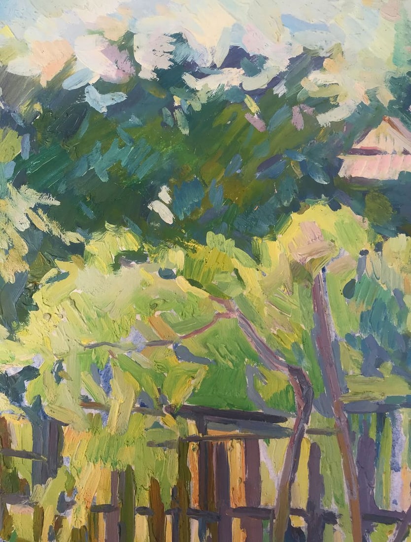Oil painting House and garden Peter Tovpev - 4