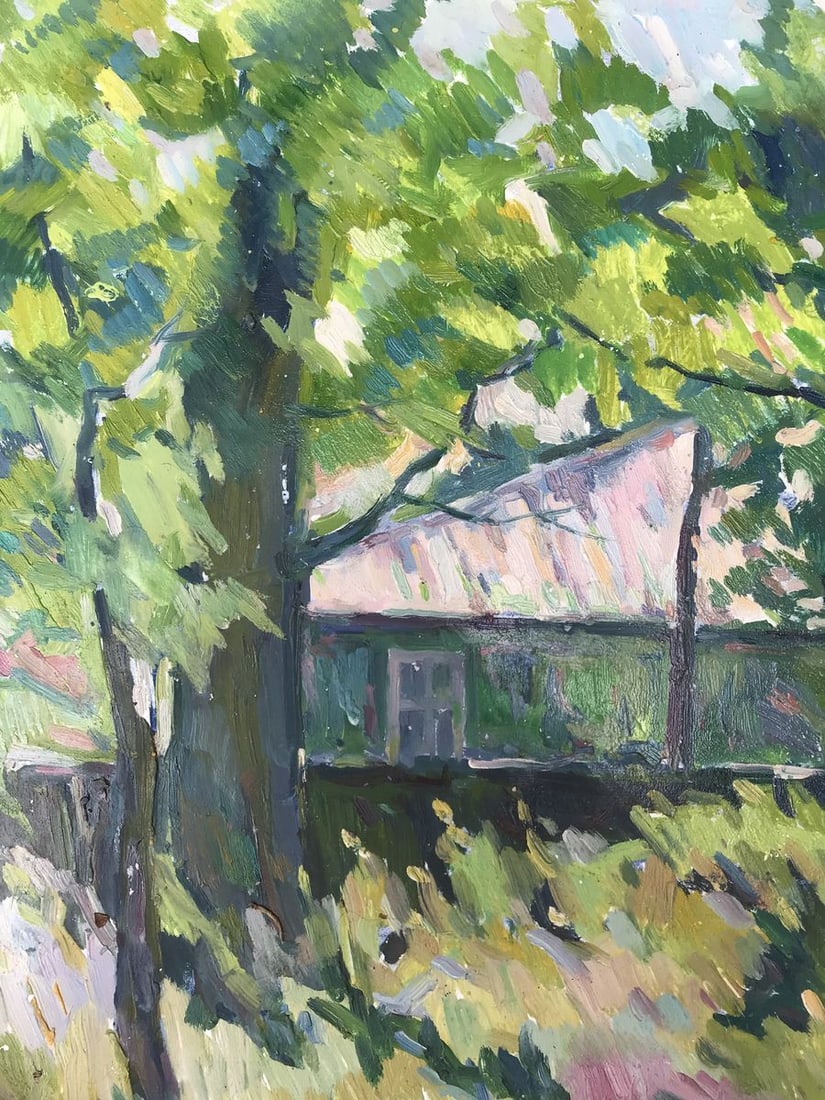 Oil painting Forest landscape with a house Peter Tovpev - 4