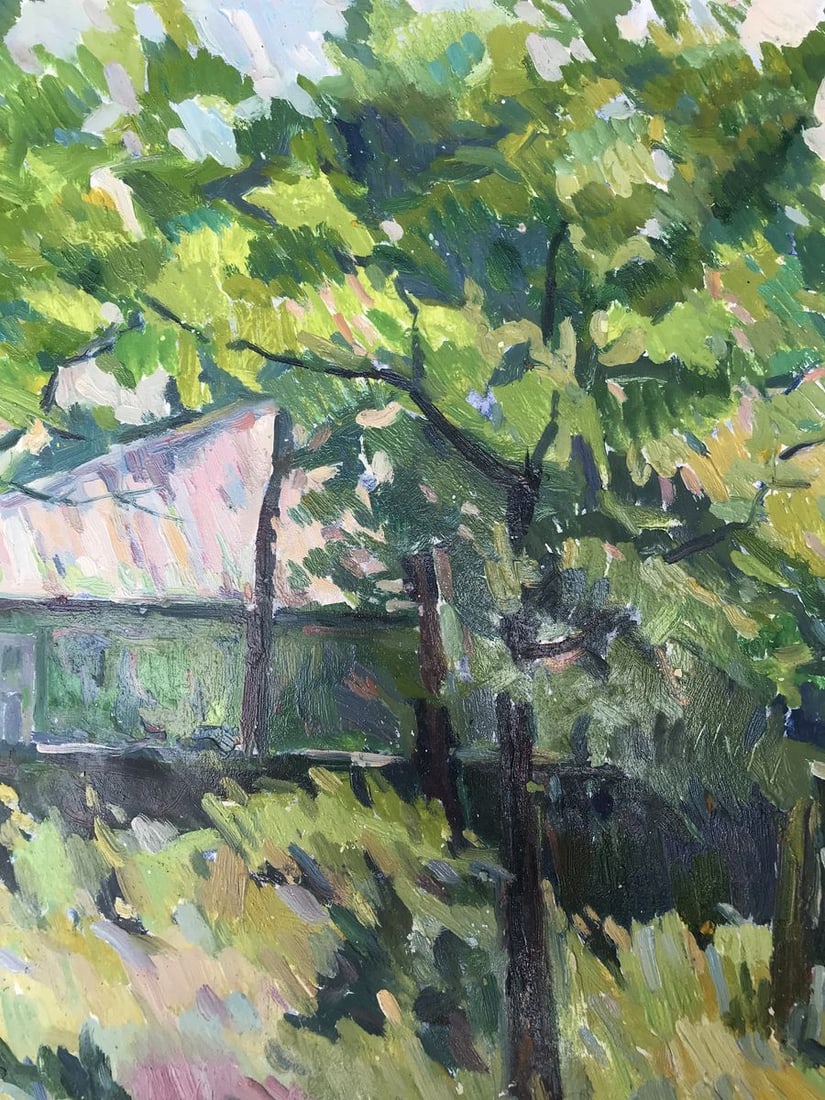 Oil painting Forest landscape with a house Peter Tovpev - 6