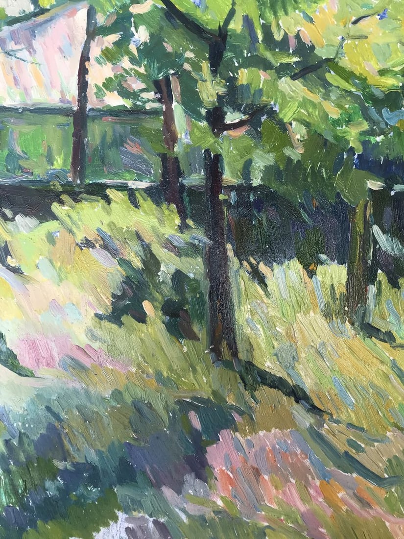 Oil painting Forest landscape with a house Peter Tovpev - 7