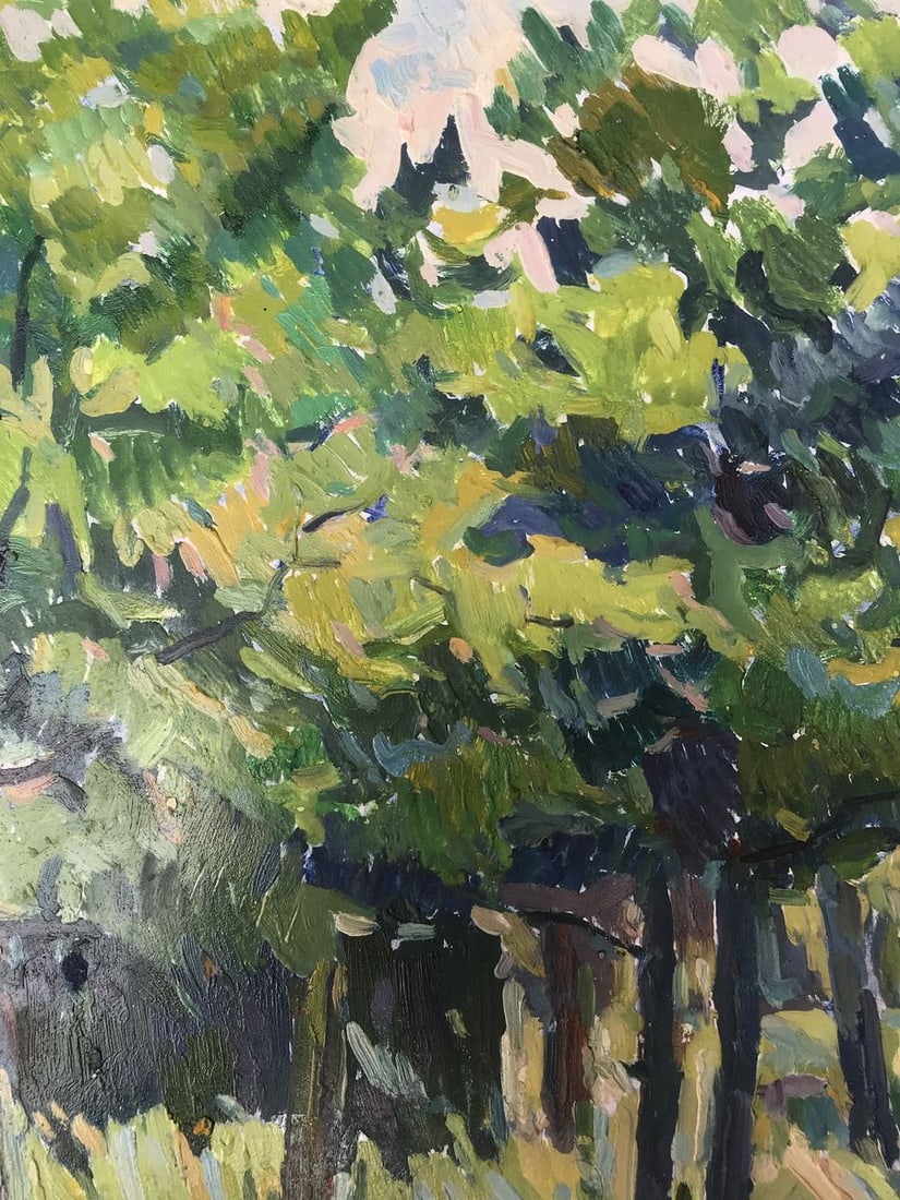Oil painting Forest landscape with a house Peter Tovpev - 8