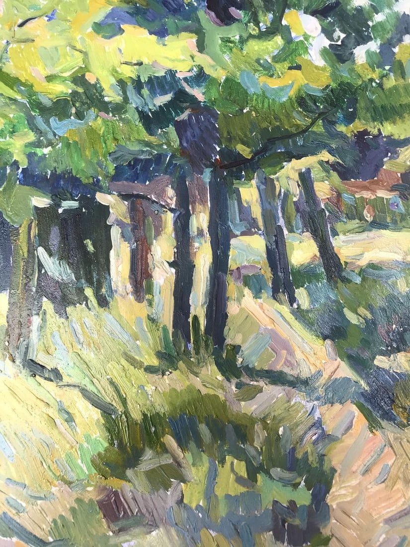 Oil painting Forest landscape with a house Peter Tovpev - 9
