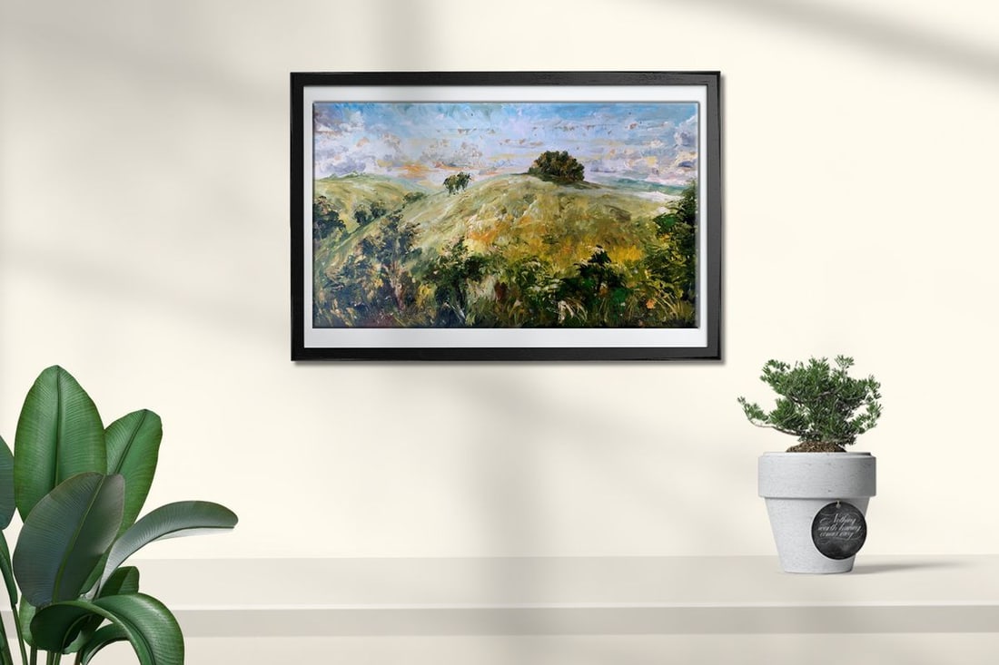 Oil painting Mountain fields Unknown artist - 3