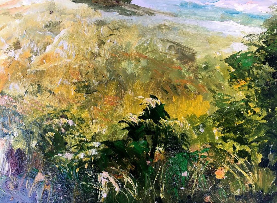 Oil painting Mountain fields Unknown artist - 4