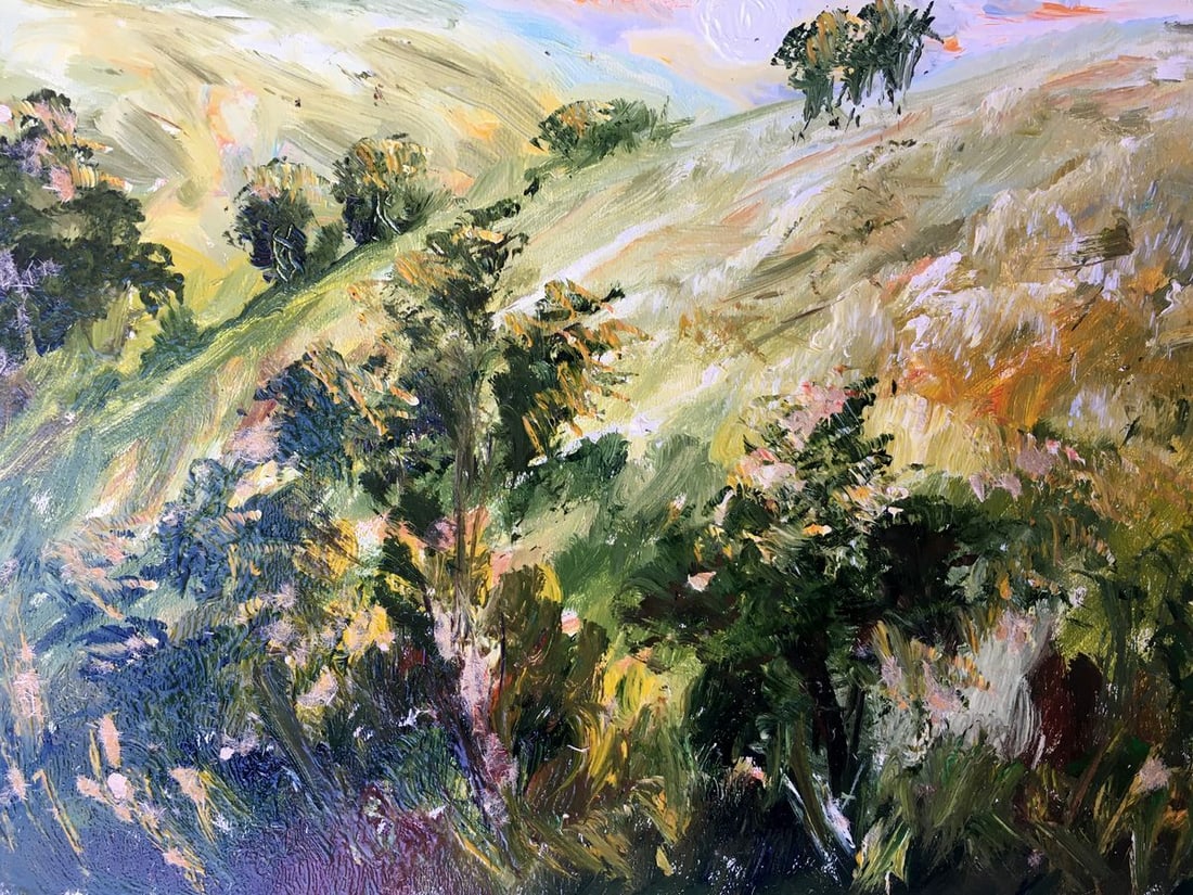 Oil painting Mountain fields Unknown artist - 9