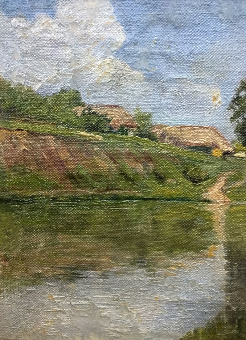 Oil painting River bay - 2
