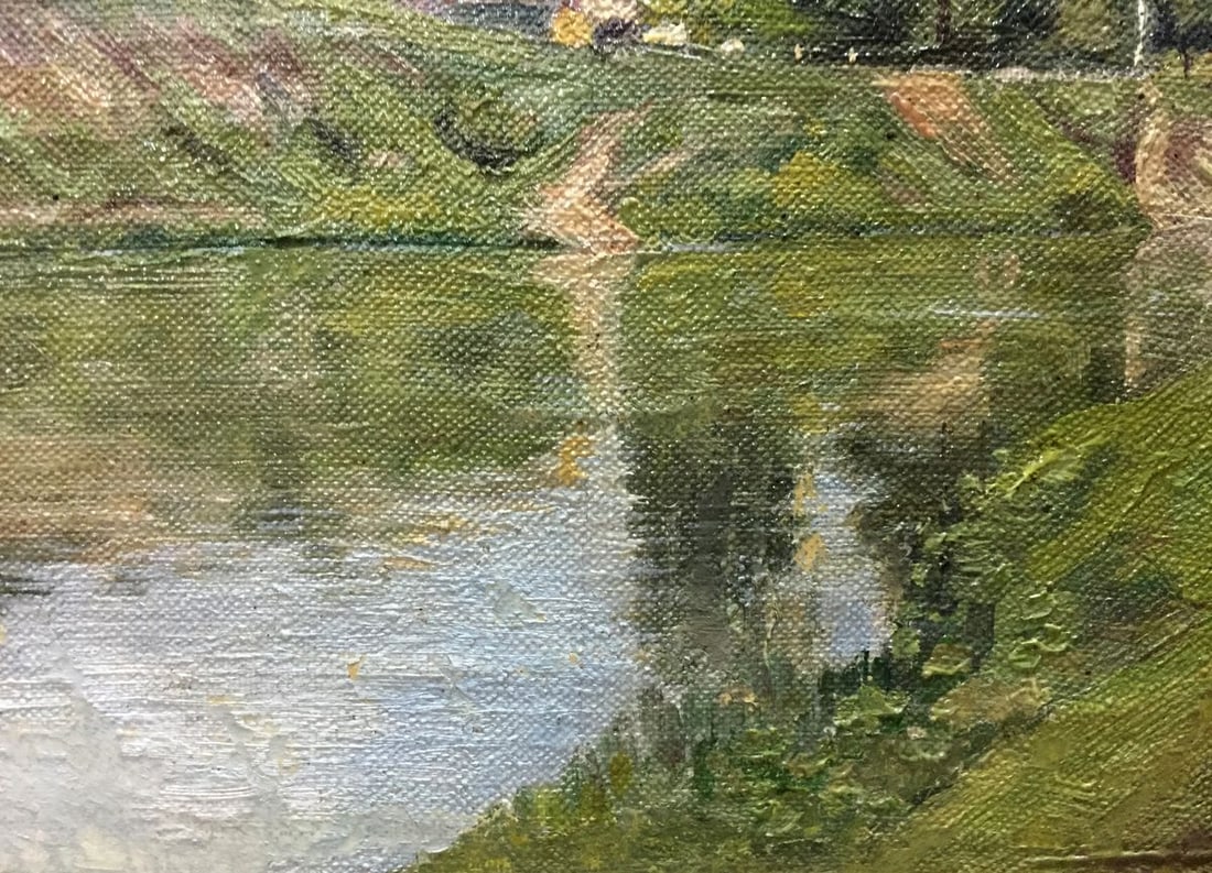 Oil painting River bay - 7