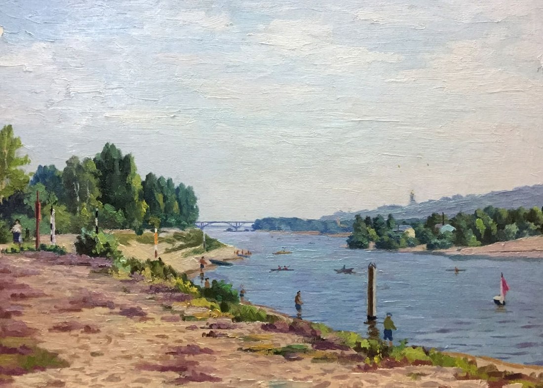 Oil painting Rest by the river Leonid Konstantinovich Kudryavtsev: Title: Oil painting Rest by the river Leonid Konstantinovich Kudryavtsev Description: NoVern 60 *** ABOUT THIS PAINTING *** * TITLE: "Rest by the river" * ARTISTS: Leonid Konstantinovich Kudryavtsev *