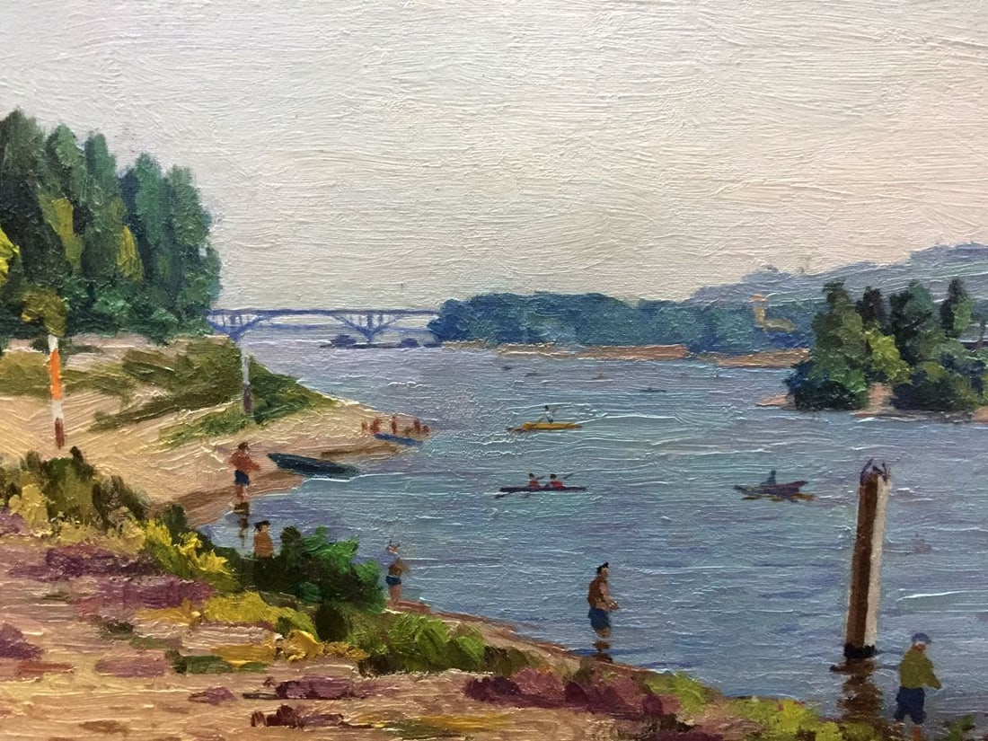 Oil painting Rest by the river Leonid Konstantinovich Kudryavtsev - 4