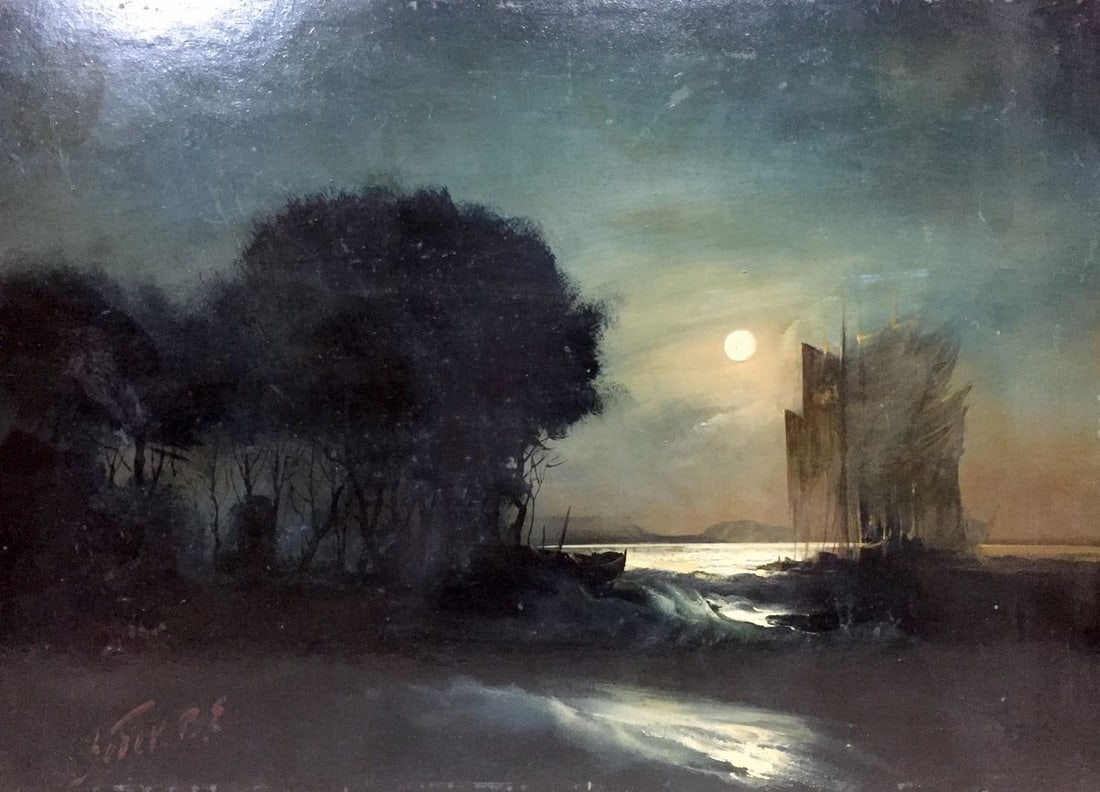 Oil painting Night on the beach Zebek Vladimir Evgenievich (1 of 11)
