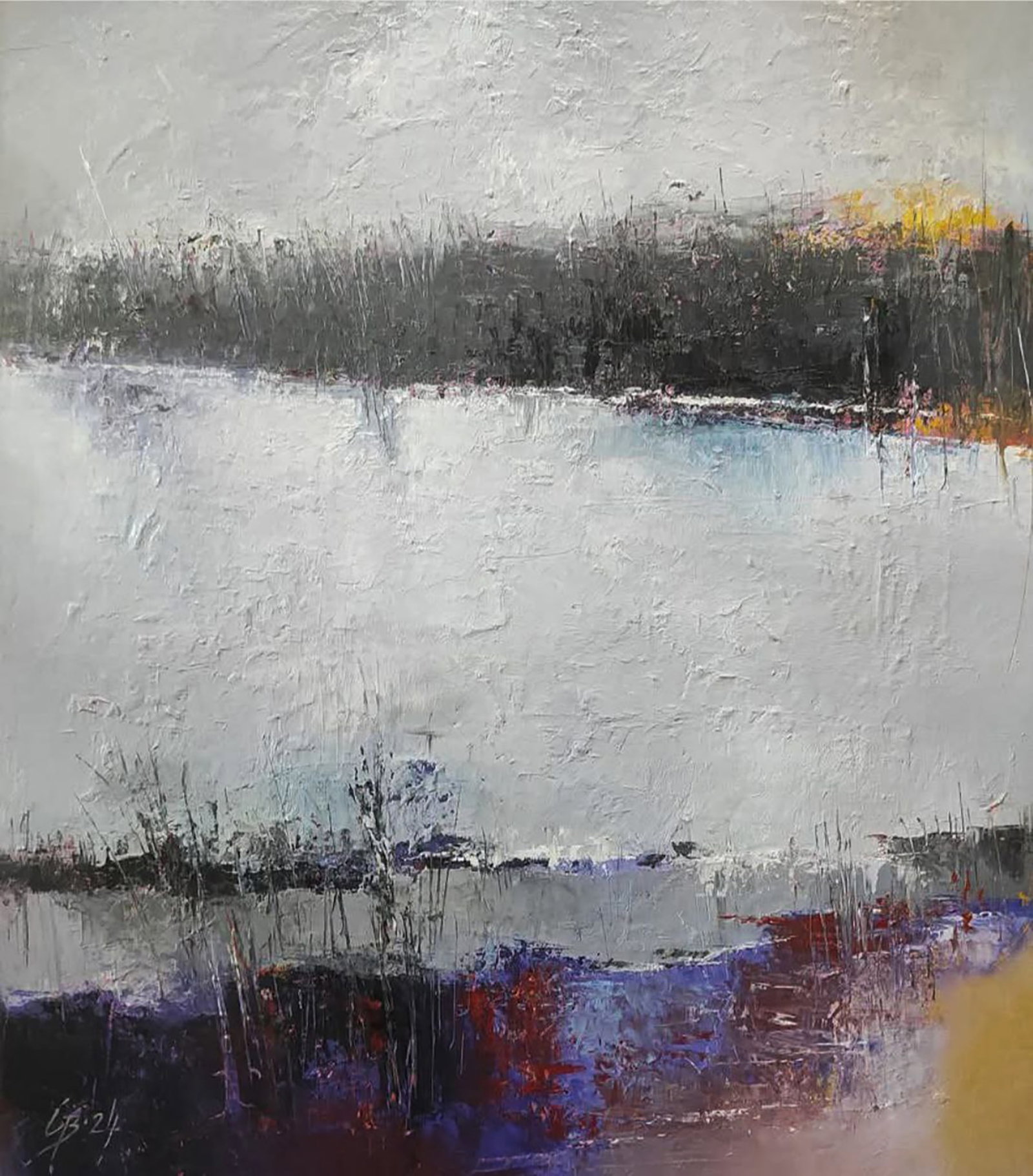 Oil painting Autumn Shore on a Cloudy Day Stepan Verbeshchuk: Title: Oil painting Autumn Shore on a Cloudy Day Stepan Verbeshchuk Description: 23VERBESH Painter: Stepan Verbeshchuk Size: 50?40 cm/19.68x15.74 inches Components: oil, canvas Original painting