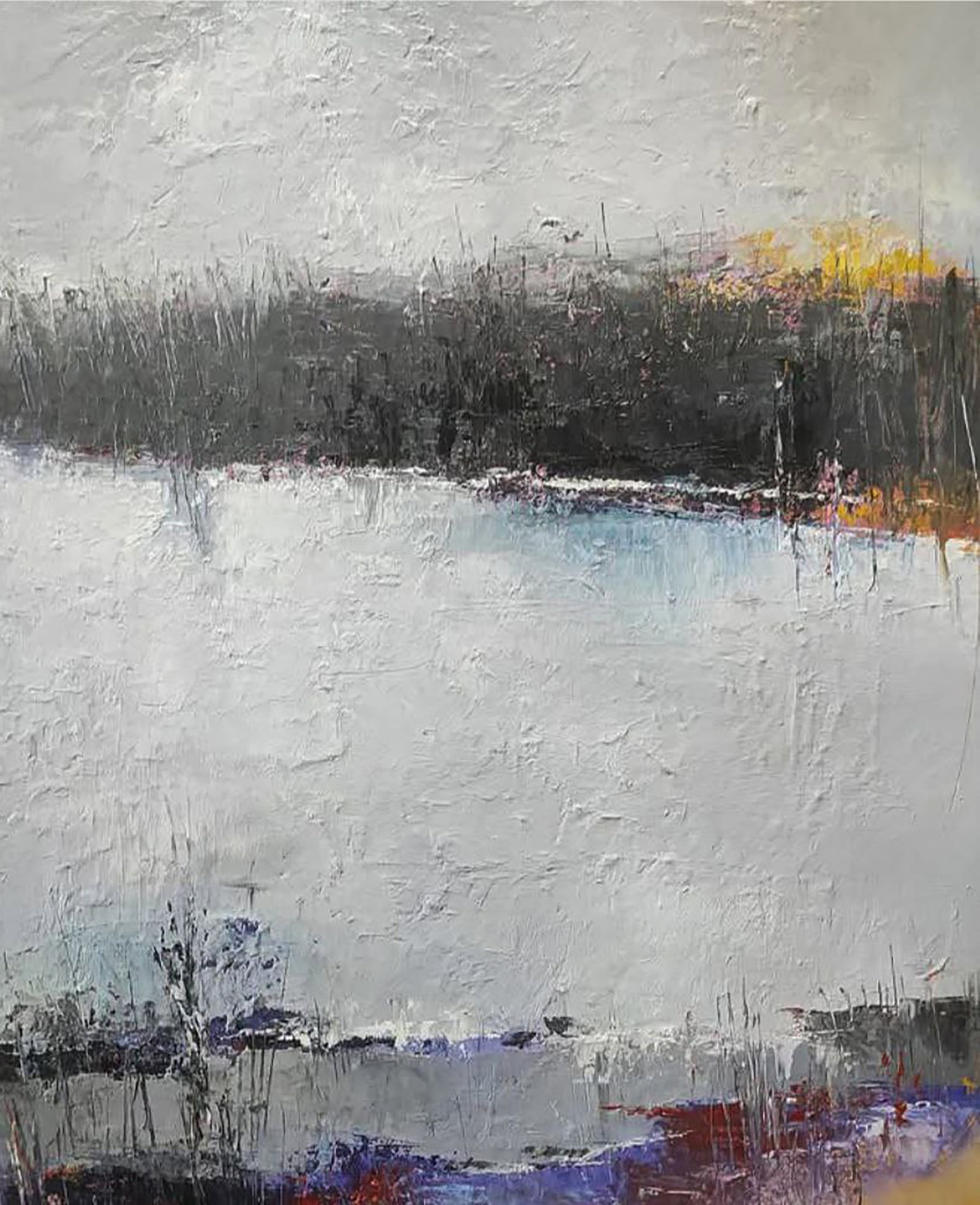 Oil painting Autumn Shore on a Cloudy Day Stepan Verbeshchuk - 3