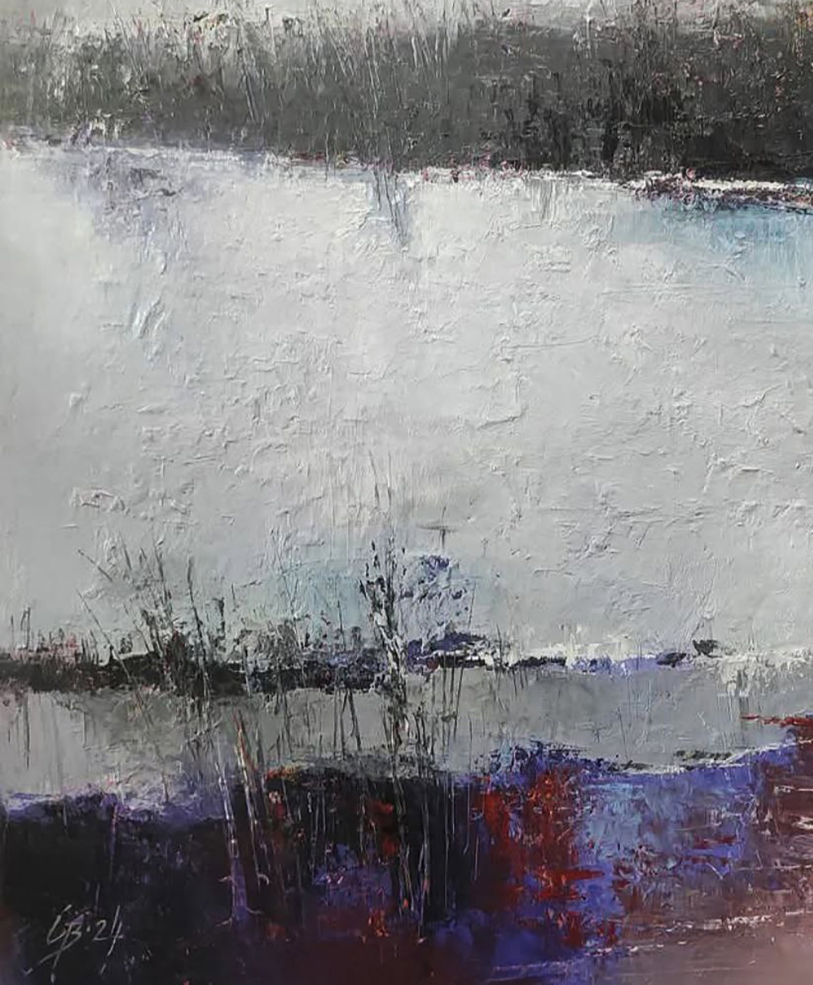 Oil painting Autumn Shore on a Cloudy Day Stepan Verbeshchuk - 4