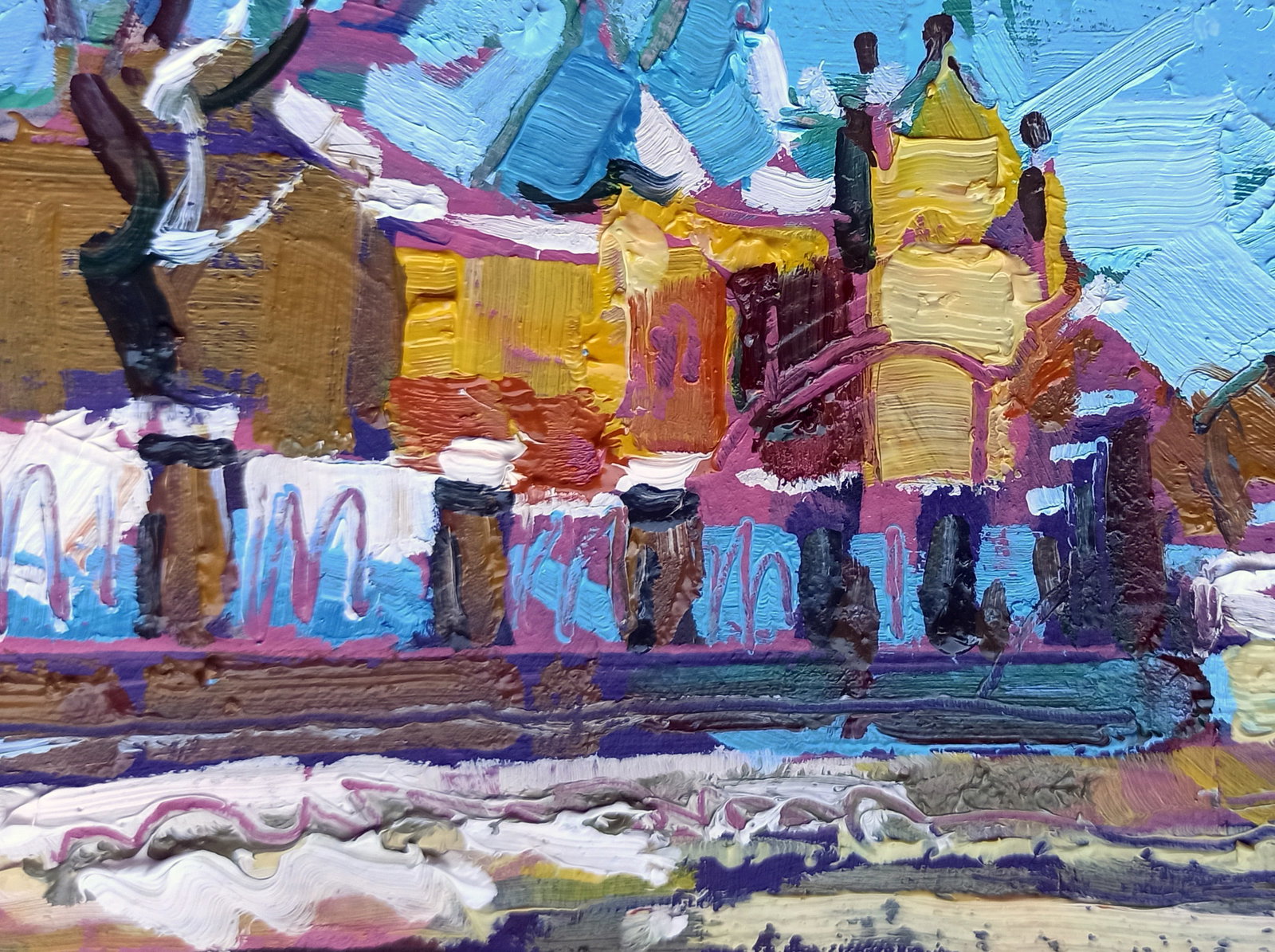 Oil painting City Hall in the city center Viktor Khadzhinov - 4