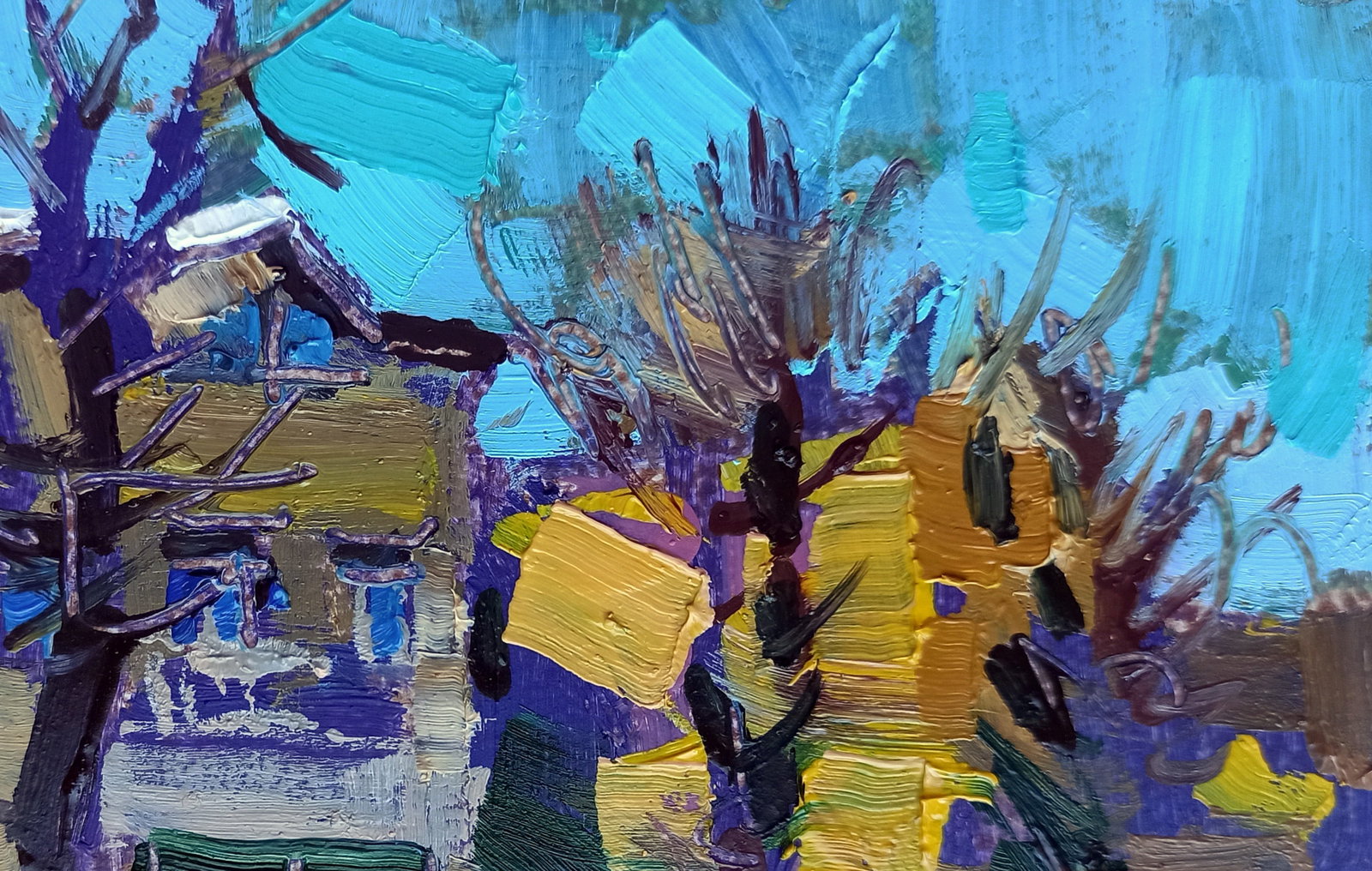 Oil painting Winter sun rays Viktor Khadzhinov - 3