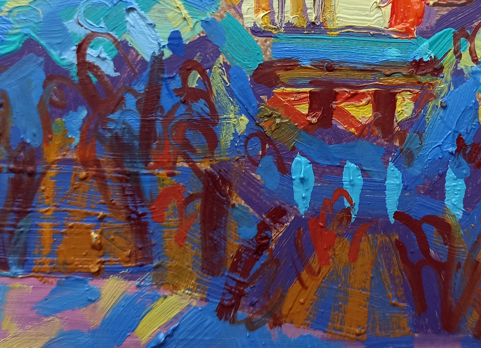 Oil painting Winter city sunset Viktor Khadzhinov - 4