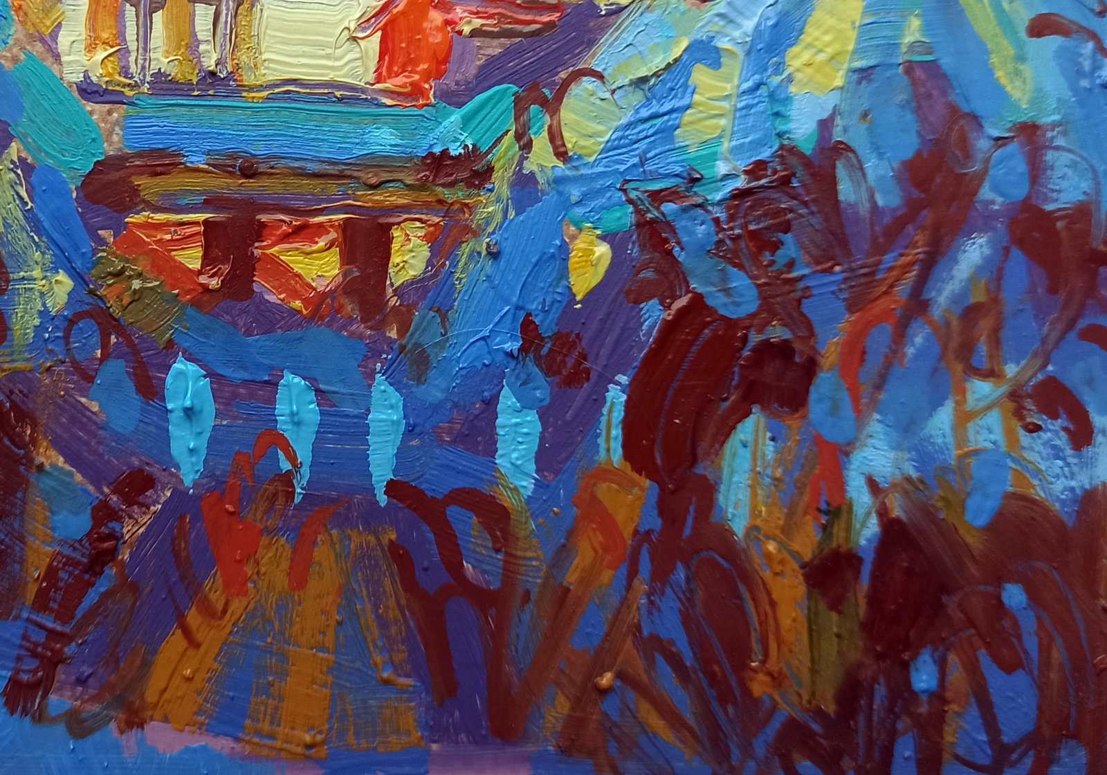 Oil painting Winter city sunset Viktor Khadzhinov - 5
