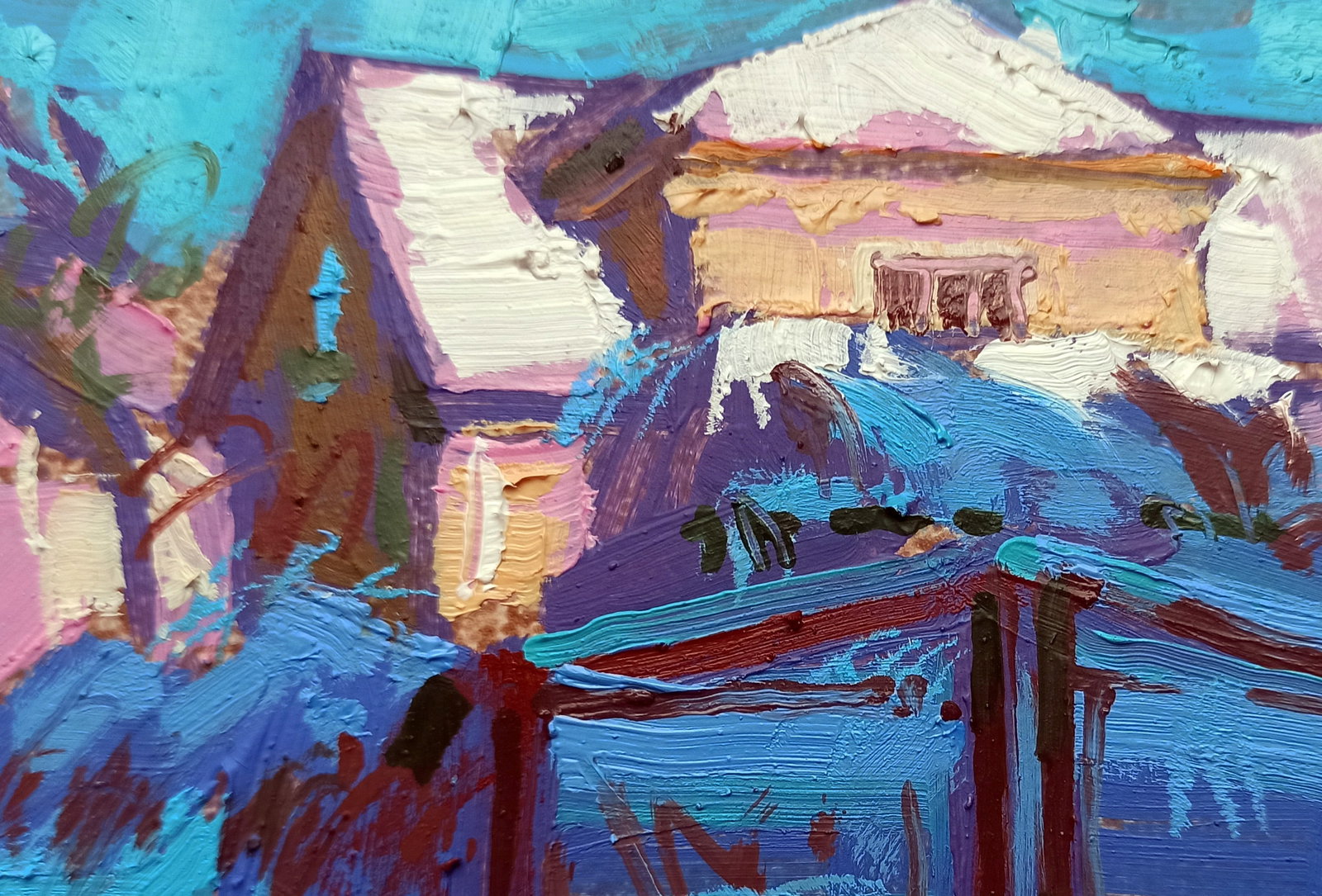 Oil painting Gate to the city museum Viktor Khadzhinov - 2