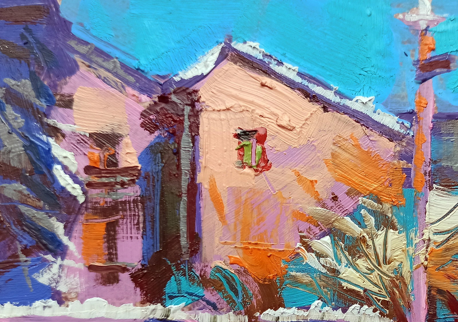 Oil painting Parking in the yard Viktor Khadzhinov - 2