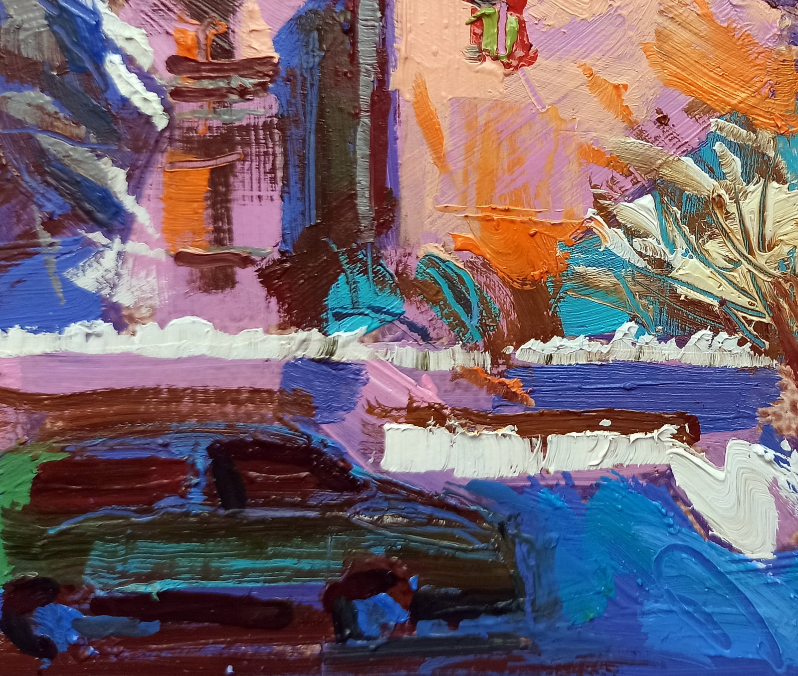 Oil painting Parking in the yard Viktor Khadzhinov - 4
