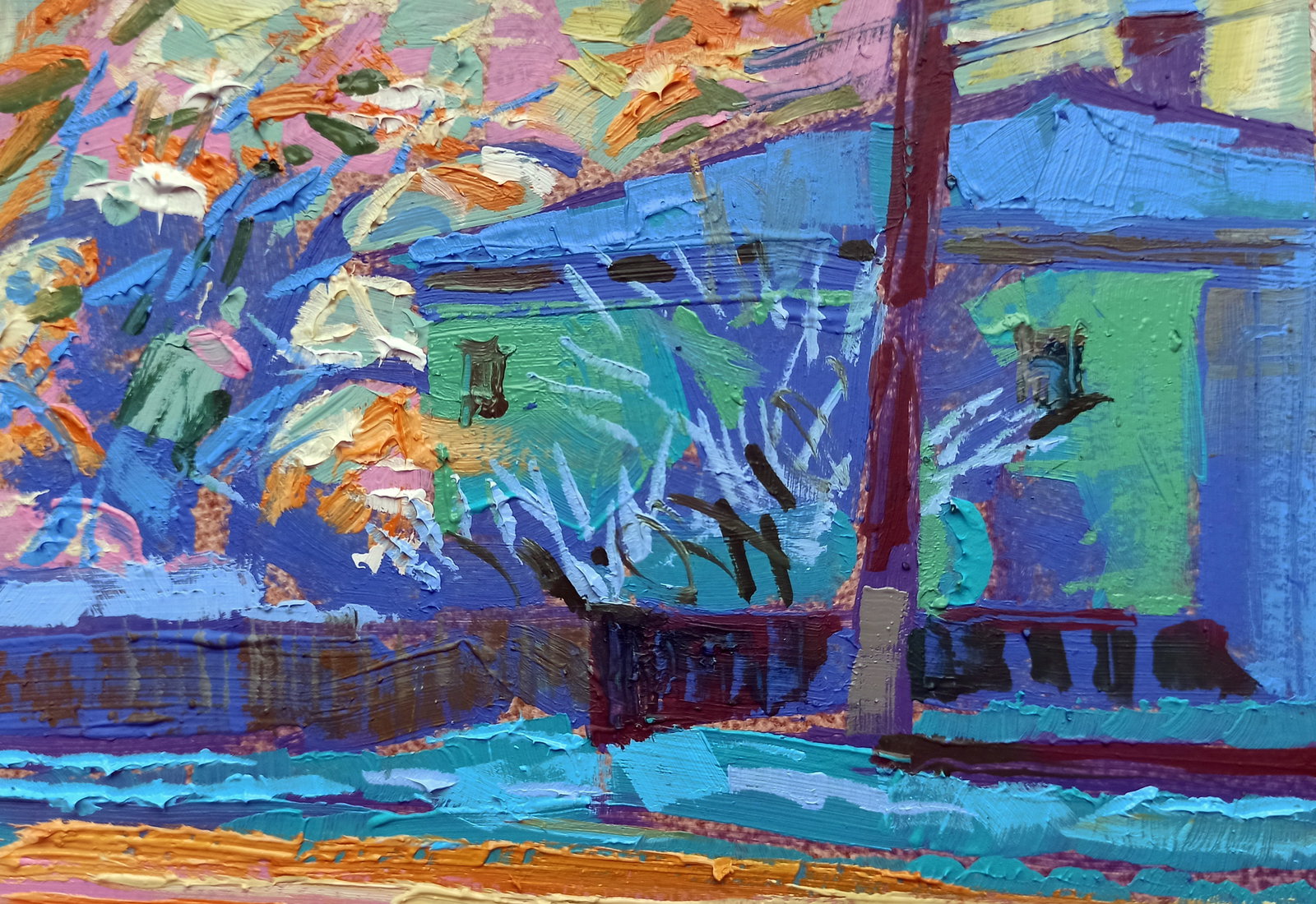 Oil painting Snowy street Viktor Khadzhinov (1 of 5)