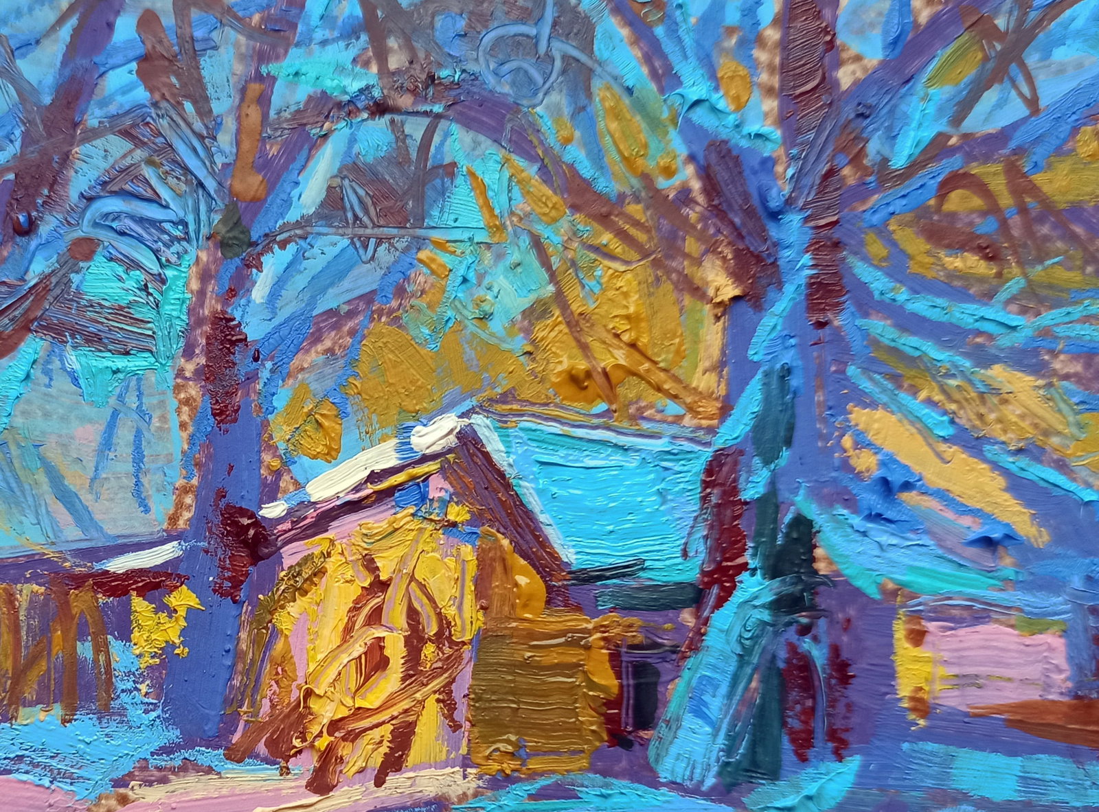Oil painting Early winter morning Viktor Khadzhinov - 4