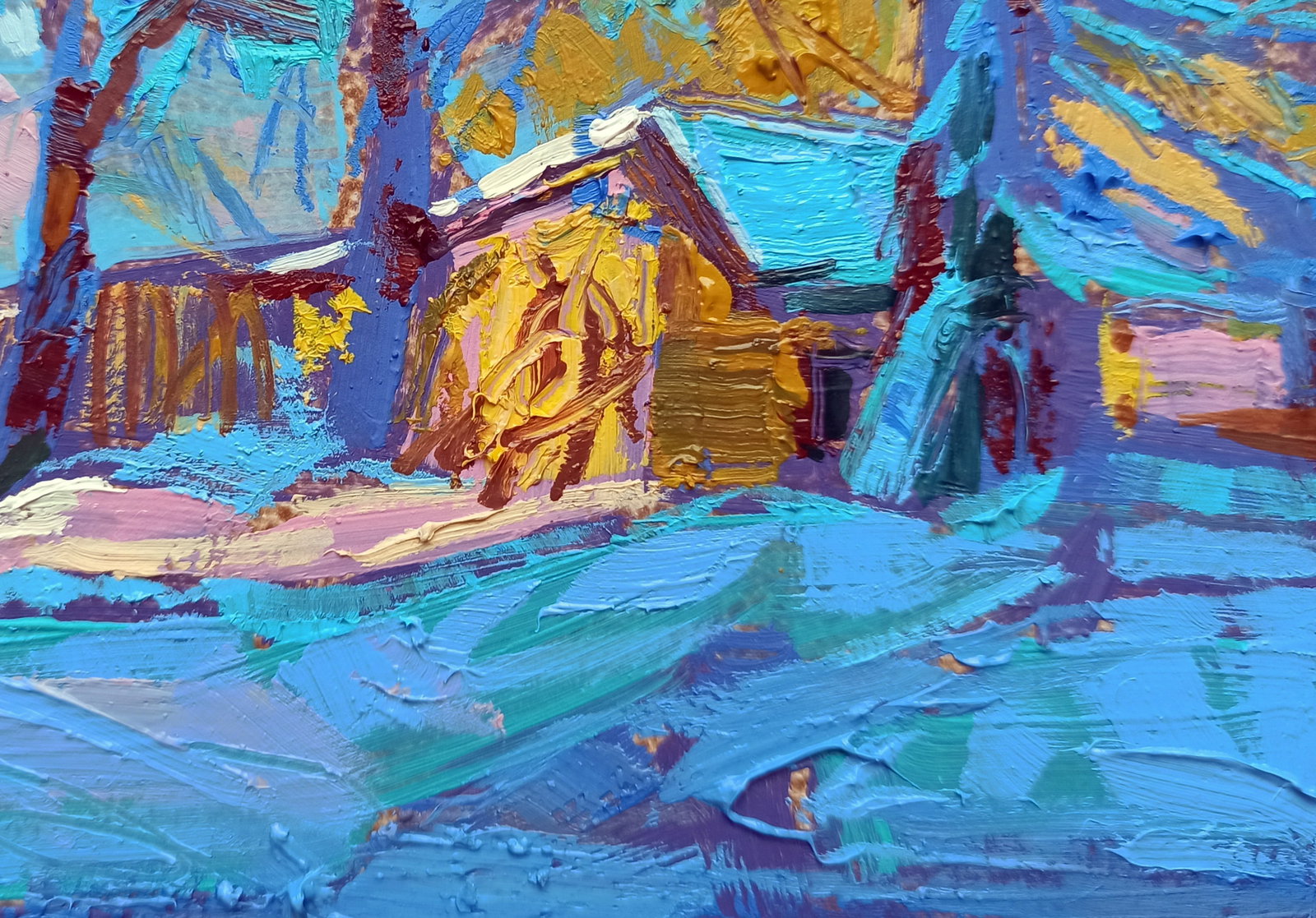 Oil painting Early winter morning Viktor Khadzhinov - 5