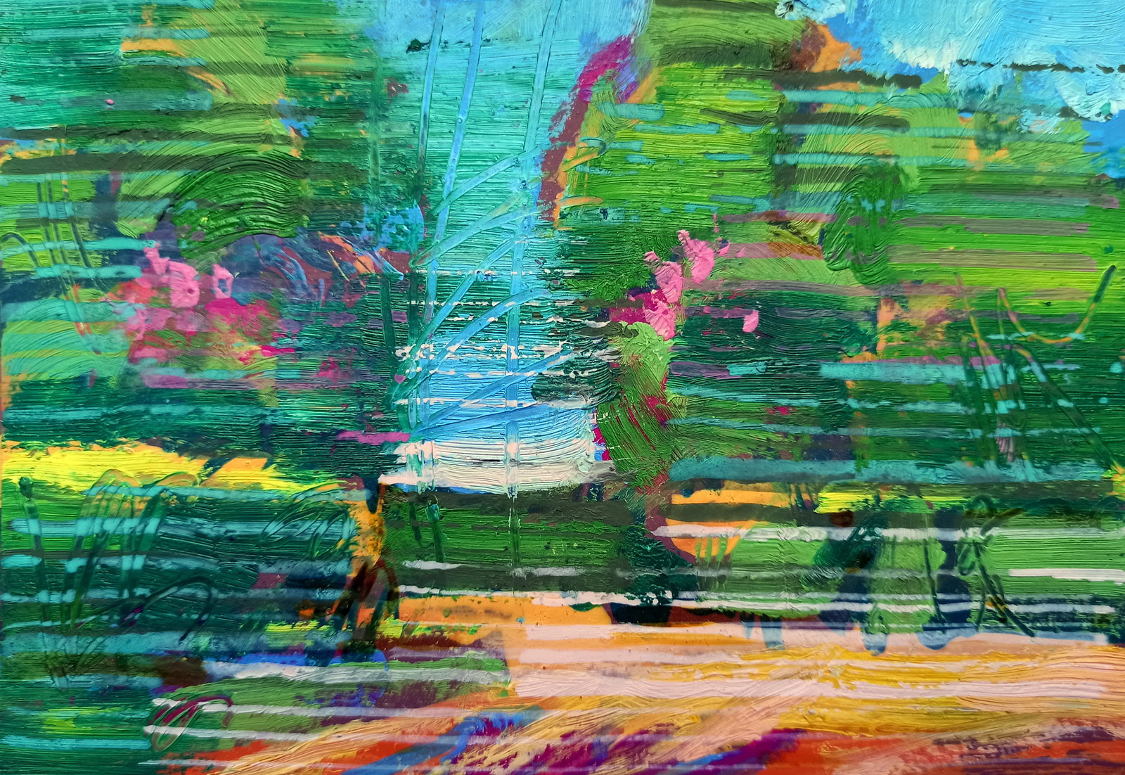Oil painting City Park Viktor Khadzhinov: Title: Oil painting City Park Viktor Khadzhinov Description: 83KHADZ Painter: Viktor Khadzhinov Size: 16x12 cm/6.29x4.72 inches Components: oil, cardboard Original painting CONDITION: excellent ARTIST