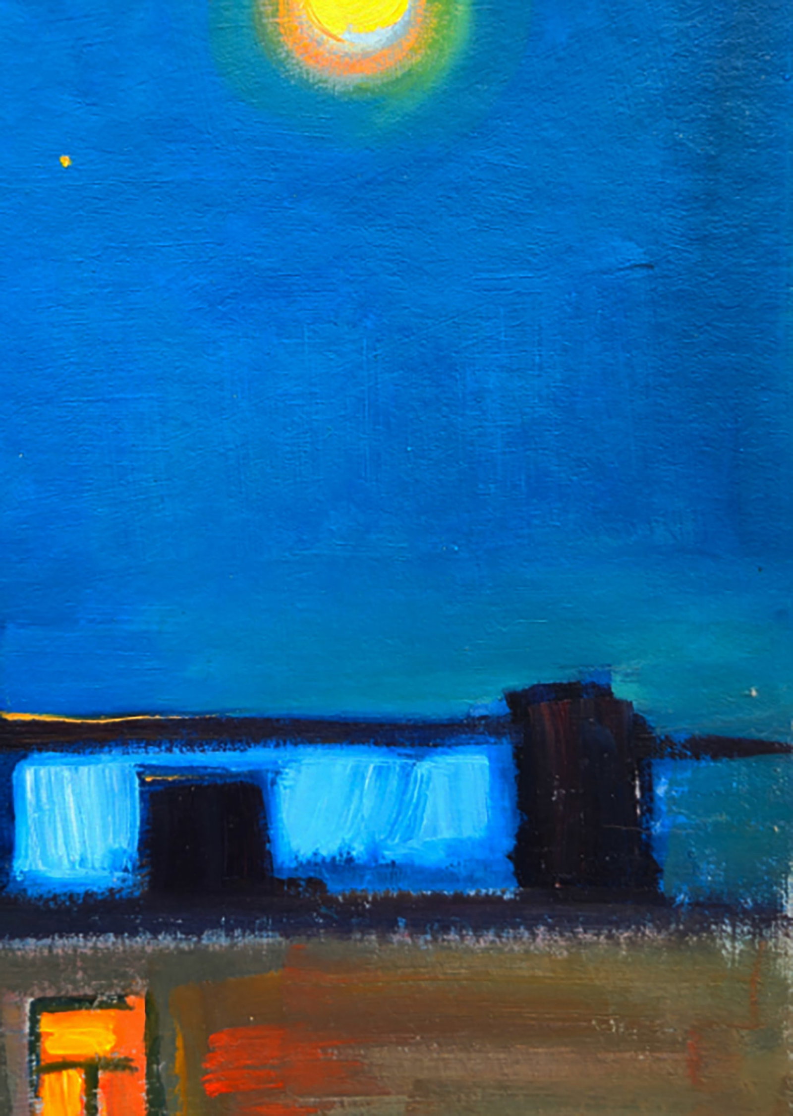 Oil painting A Lonely Moon Over The City Yuri Shkrob - 5