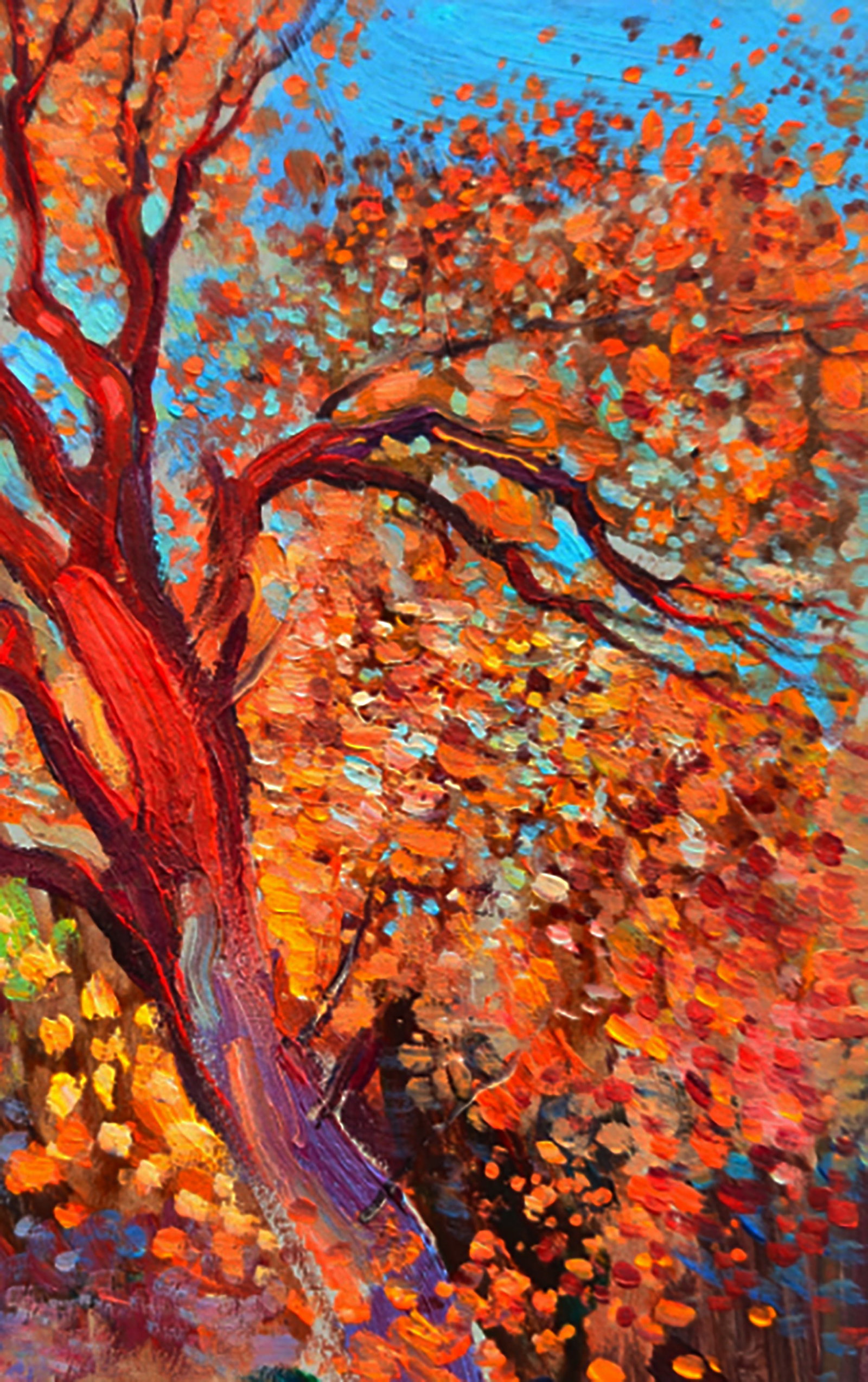 Oil painting Autumn day in the Forest Yuri Shkrob - 3
