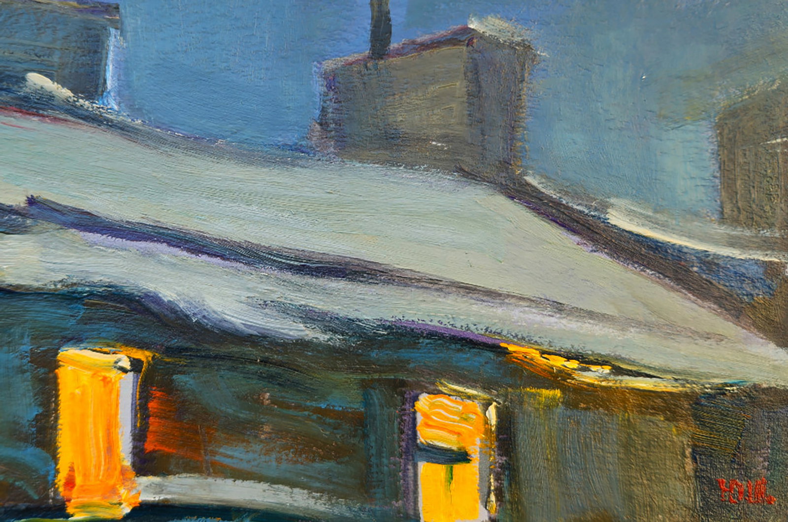 Oil painting Twilight in the gray city Yuri Shkrob - 5
