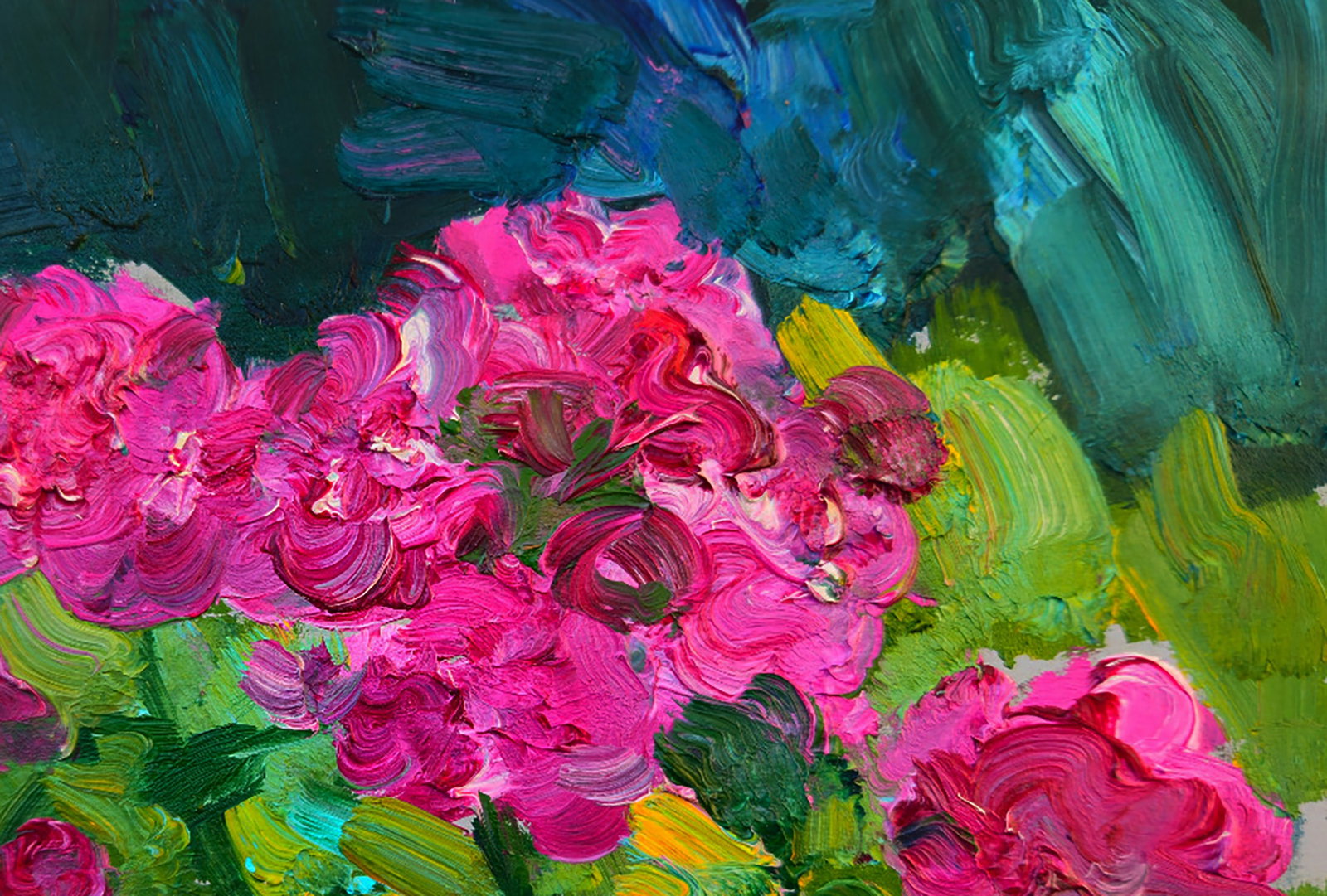 Oil painting Flowers in the Morning Garden Yuri Shkrob - 3