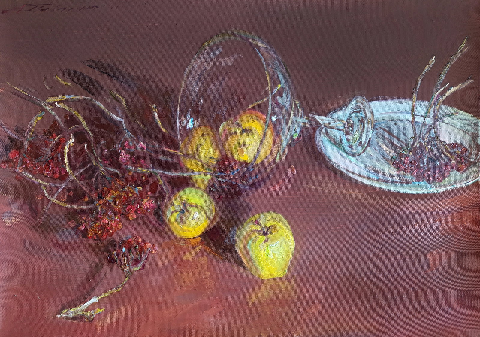 Oil painting Forgotten Fruits Leonid Pavlenko: Title: Oil painting Forgotten Fruits Leonid Pavlenko Description: 32PAVL Painter: Leonid Pavlenko Size: 50x70 cm/19.68x27.55 inches Components: oil, canvas Original painting CONDITION: excellent ARTIS