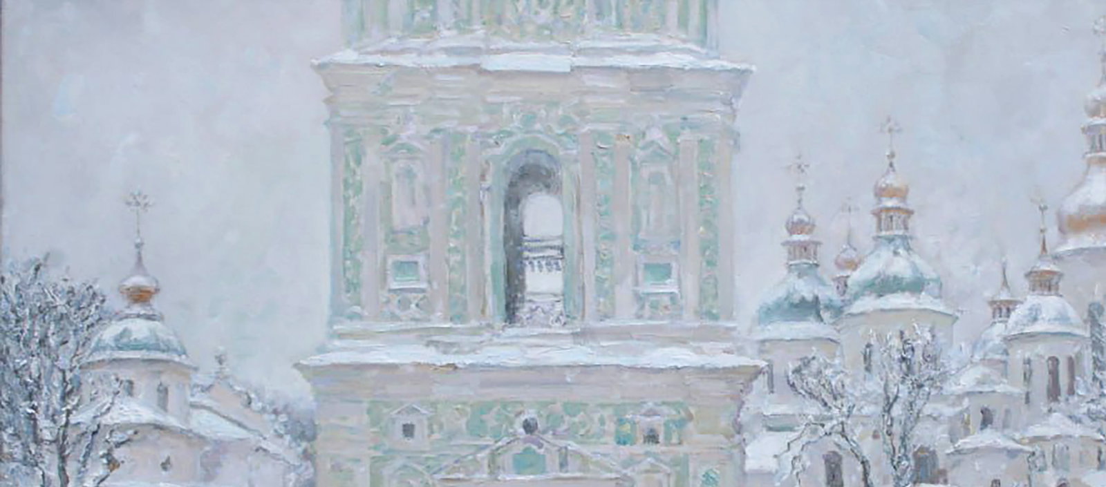 Oil painting Snow covered church Leonid Pavlenko - 2