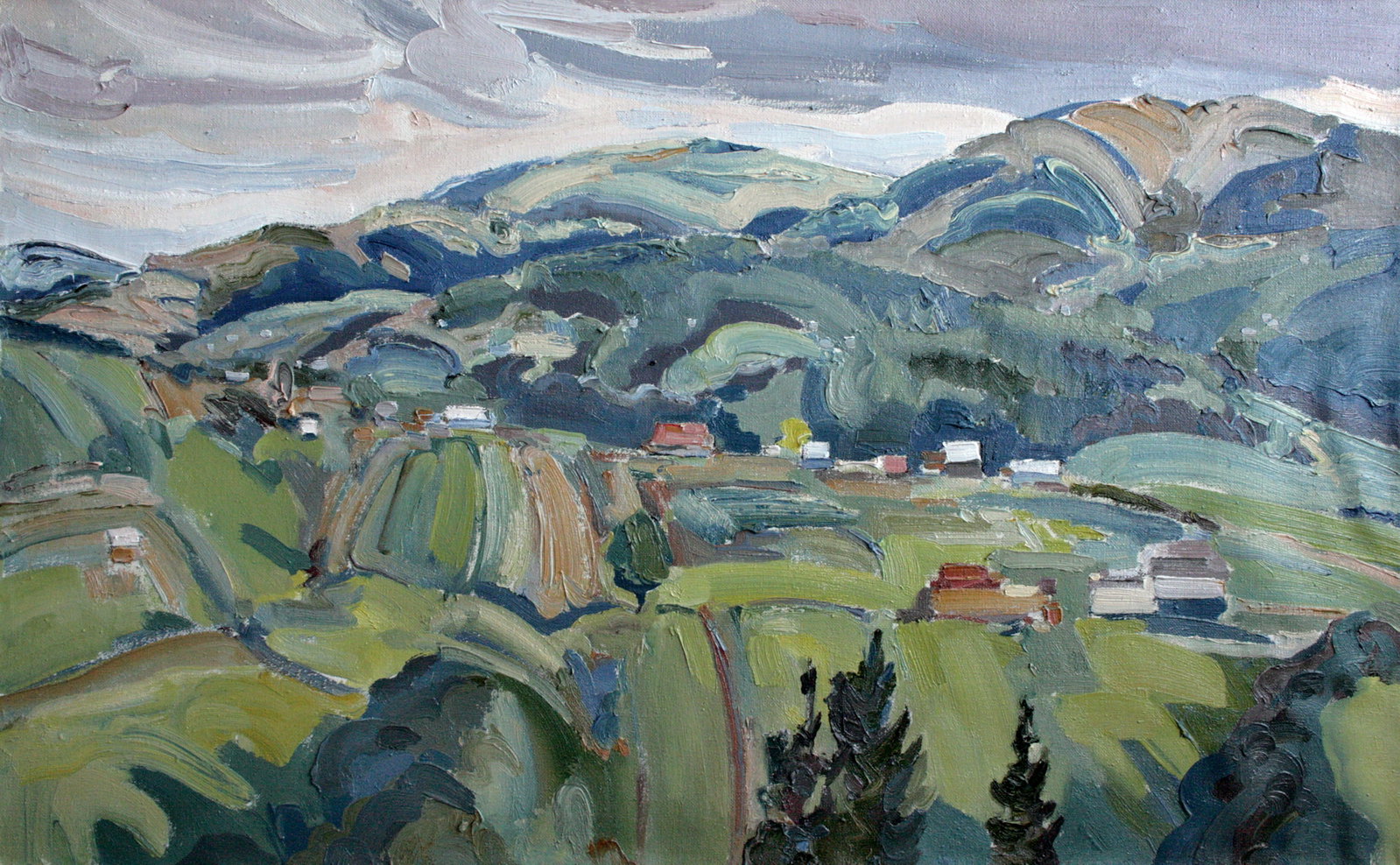 Oil painting Malachite Mountains Leonid Pavlenko: Title: Oil painting Malachite Mountains Leonid Pavlenko Description: 49PAVL Painter: Leonid Pavlenko Size: 50x80 cm/19.68x31.49 inches Components: oil, canvas Original painting CONDITION: excellent AR