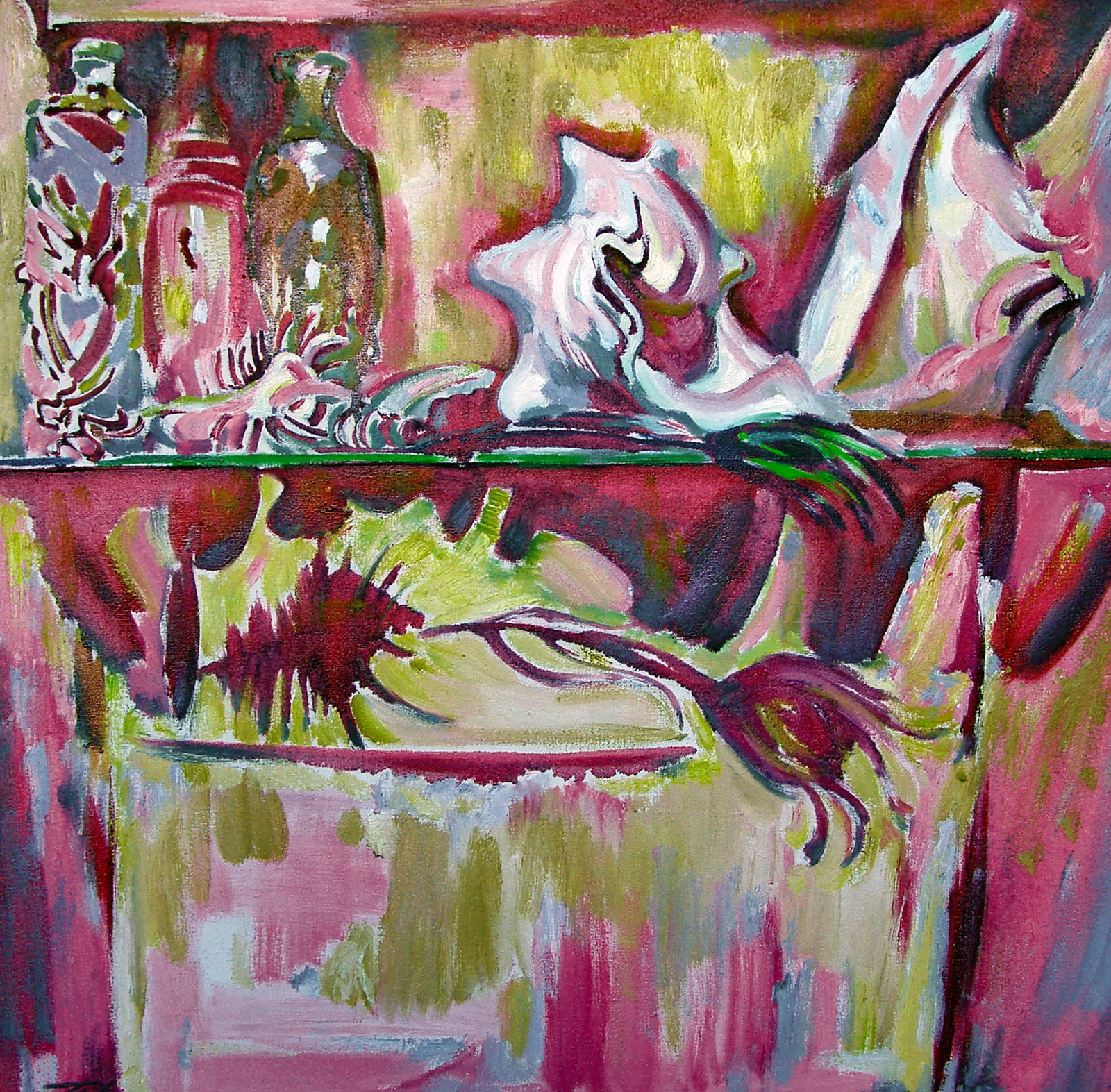 Oil painting Still life with a sink Leonid Pavlenko: Title: Oil painting Still life with a sink Leonid Pavlenko Description: 54PAVL Painter: Leonid Pavlenko Size: 60x60 cm/23.62x23.62 inches Components: oil, canvas Original painting CONDITION: excellent