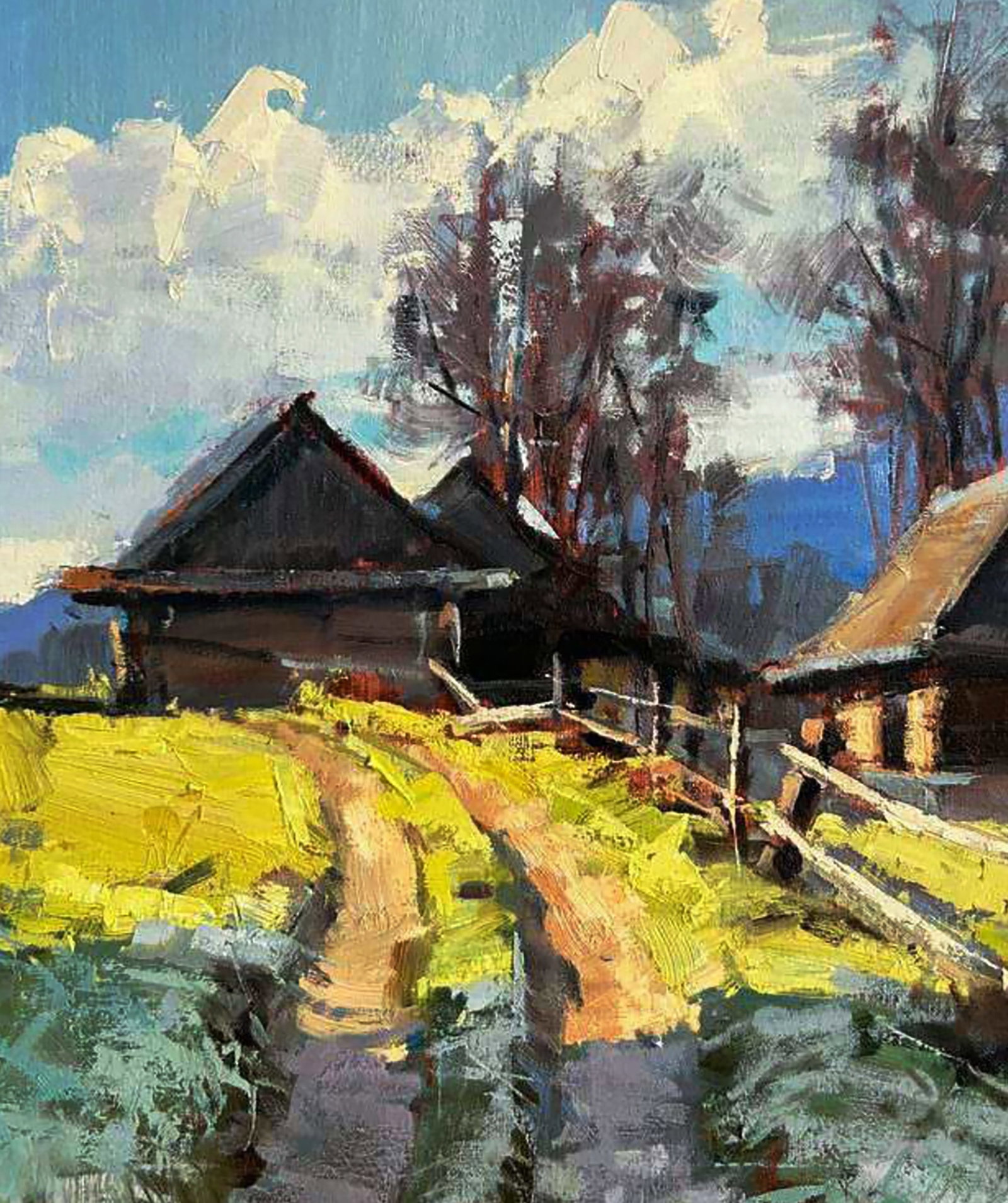 Oil painting The village road home Igor Lysytsya - 6