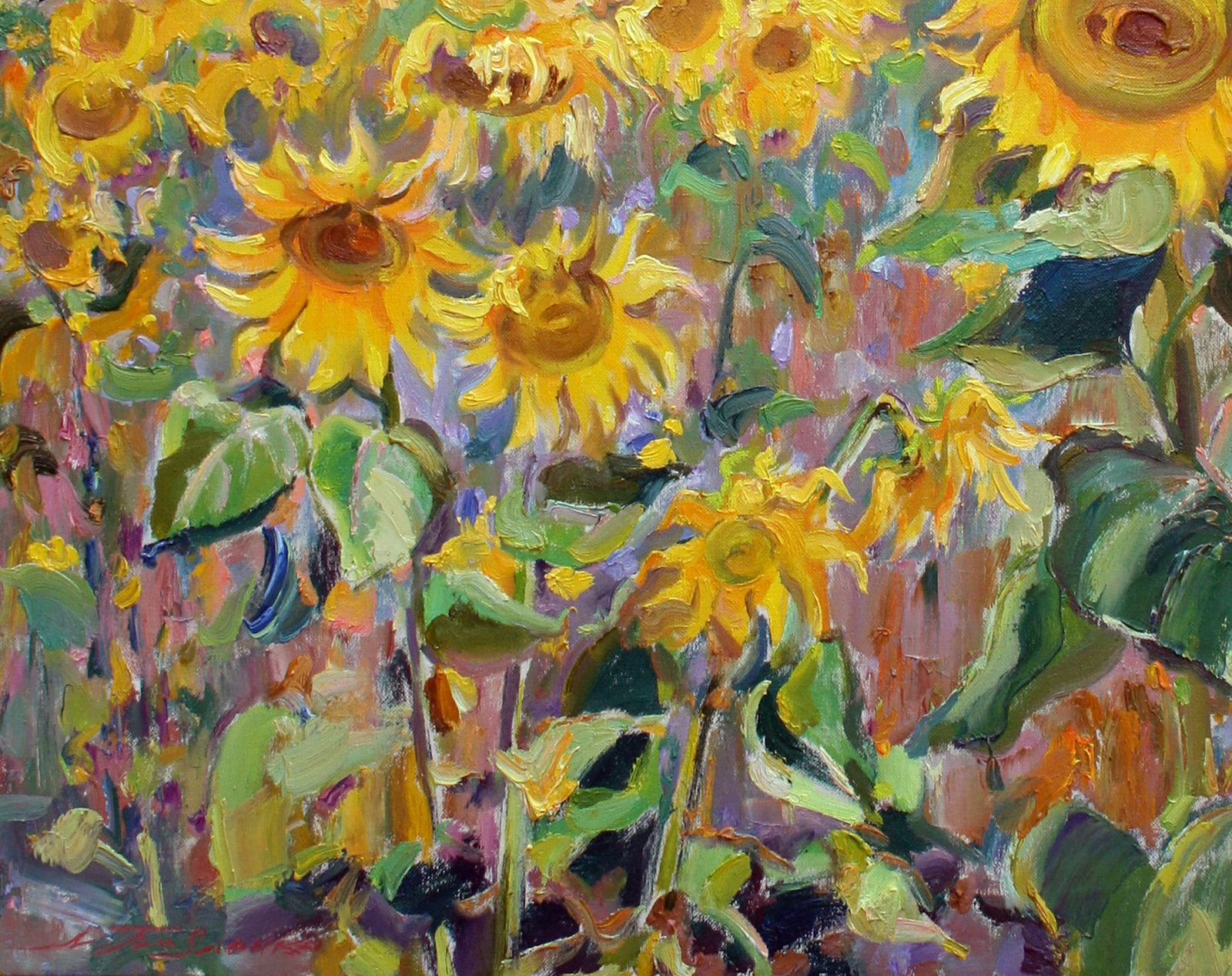 Oil painting Sunflower field Leonid Pavlenko - 4